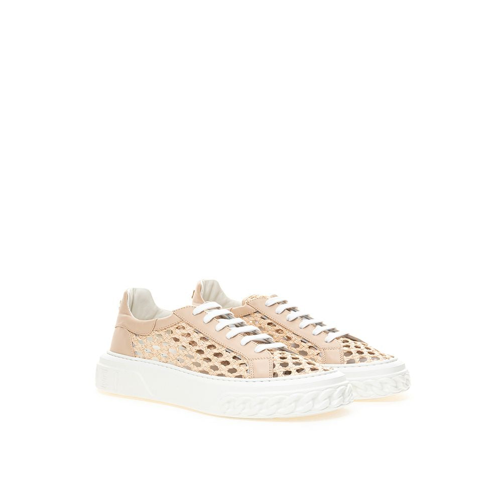 Casadei Chic Beige Leather Women Sneakers | Fashionsarah.com