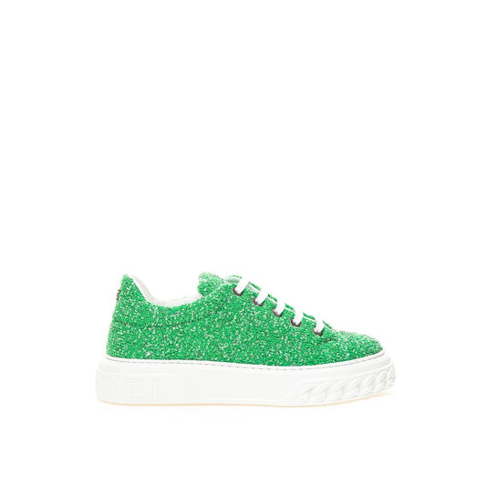 Casadei Elegant Green Leather Women Sneakers | Fashionsarah.com