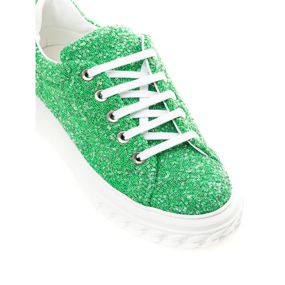 Casadei Elegant Green Leather Women Sneakers | Fashionsarah.com