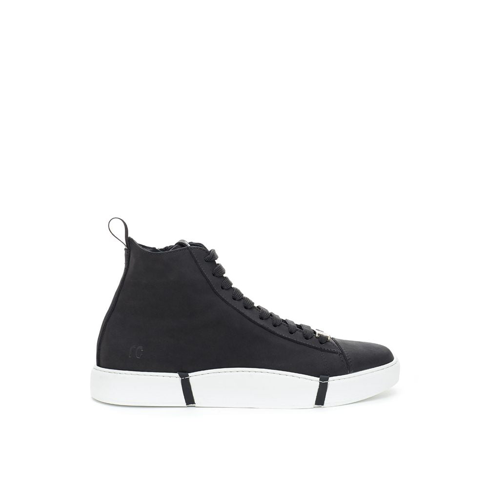 Roberto Cavalli Sleek Black Scamosciata Sneakers | Fashionsarah.com