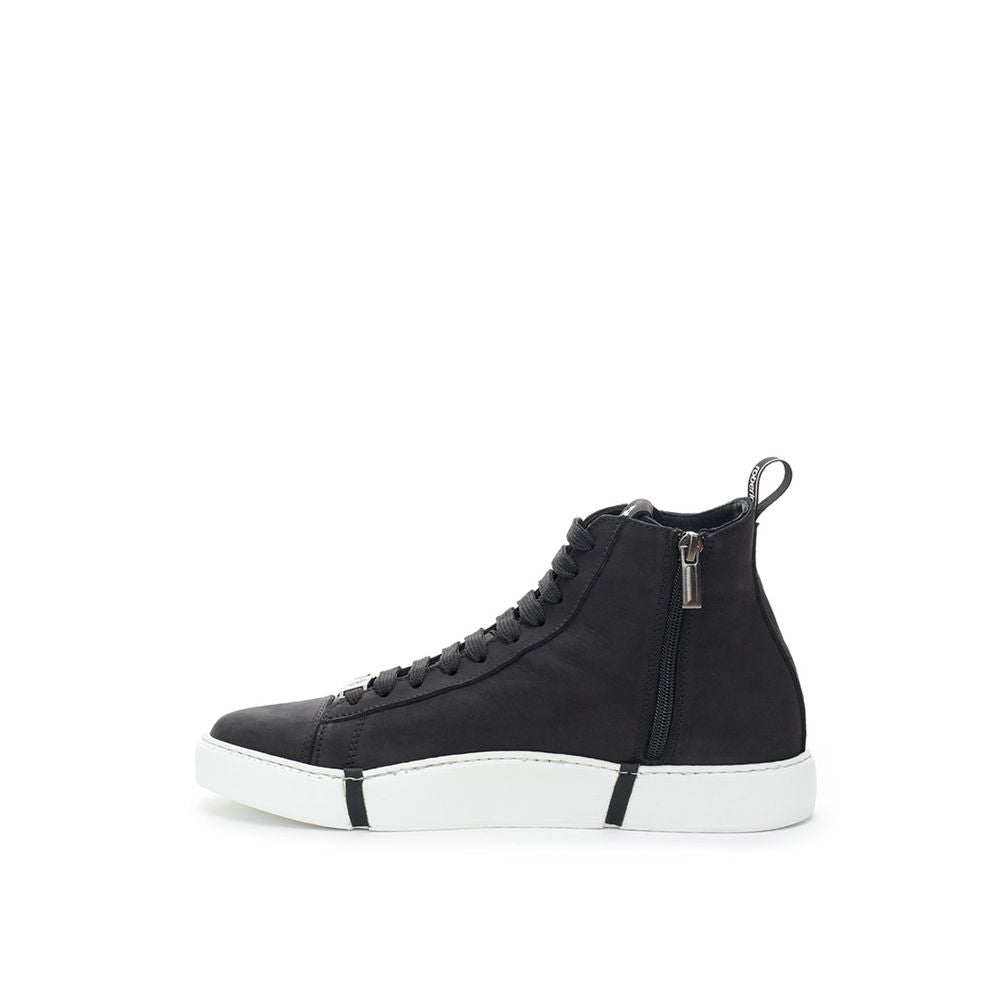 Roberto Cavalli Sleek Black Scamosciata Sneakers | Fashionsarah.com