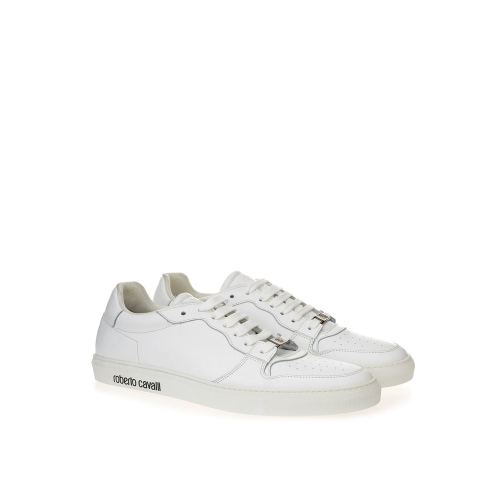 Roberto Cavalli Elegance Meets Comfort White Sneakers | Fashionsarah.com