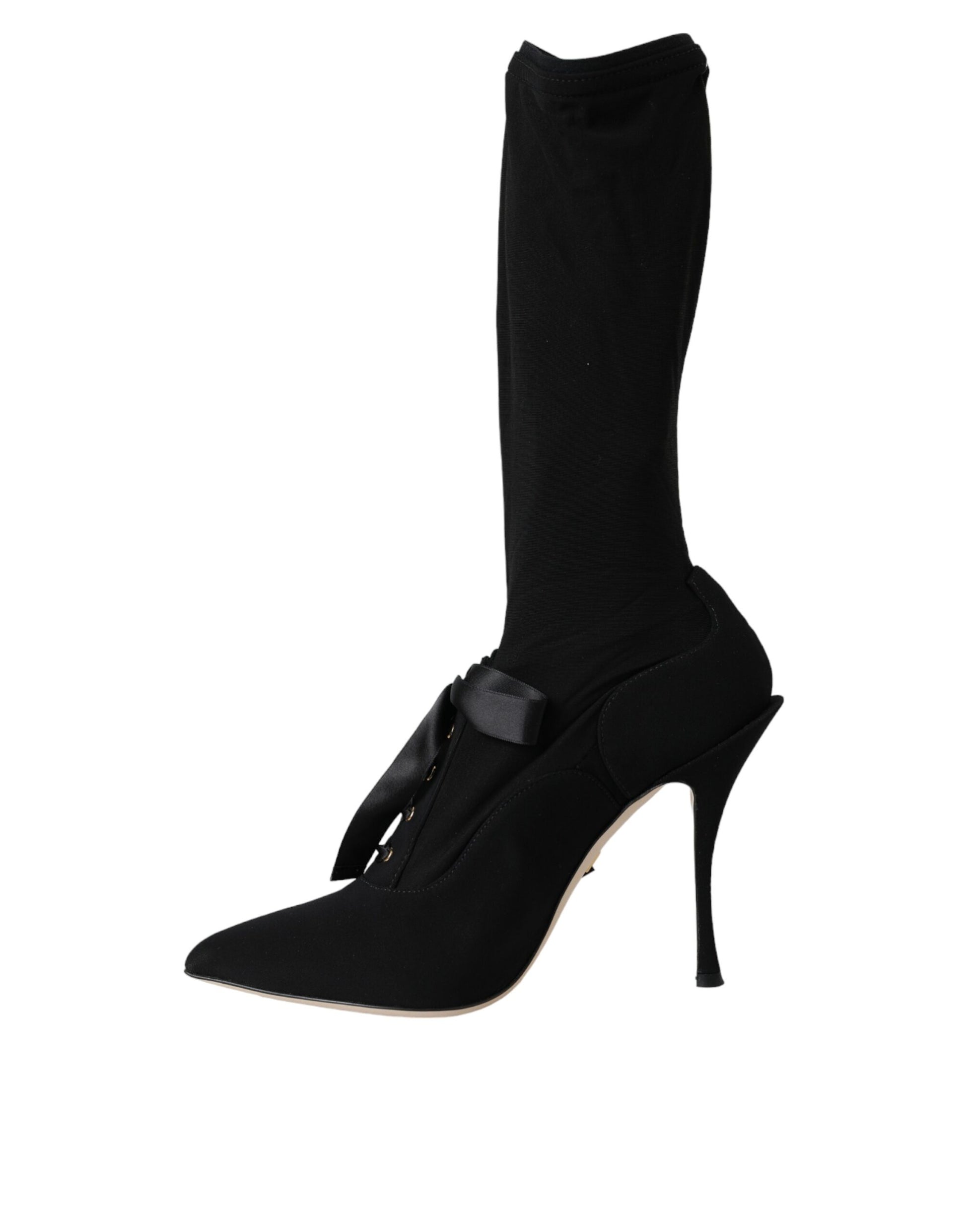 Fashionsarah.com Fashionsarah.com Dolce & Gabbana Black Stiletto Heels Mid Calf Boots Shoes