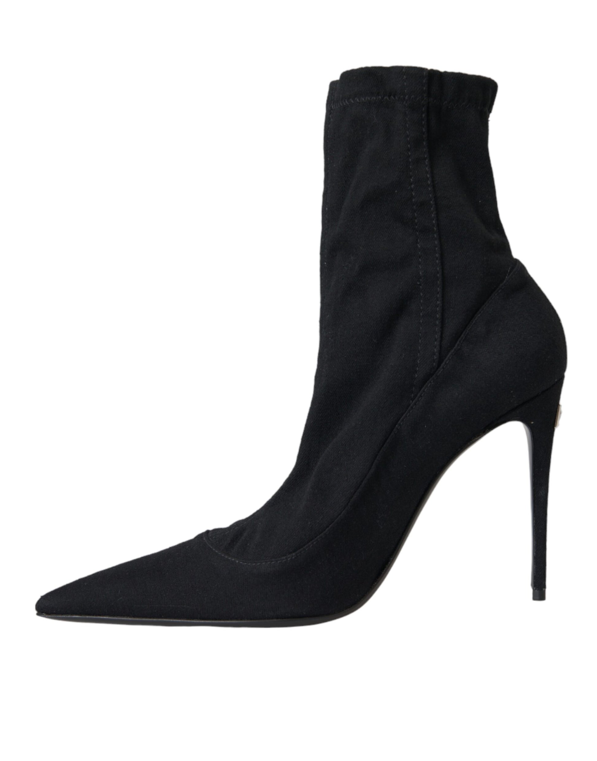 Fashionsarah.com Fashionsarah.com Dolce & Gabbana Black Stiletto Heels Denim Ankle Boots Shoes