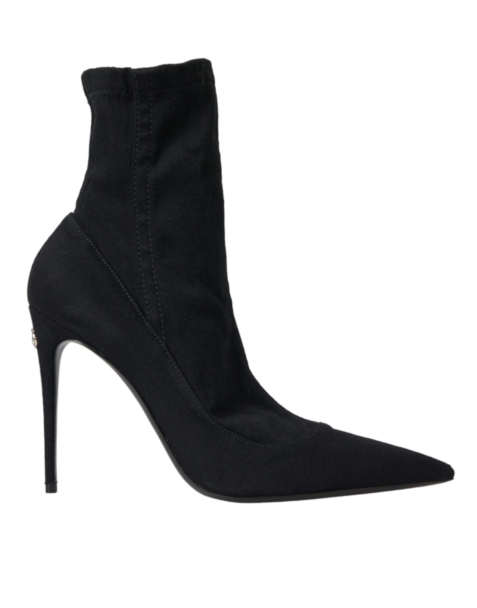 Fashionsarah.com Fashionsarah.com Dolce & Gabbana Black Stiletto Heels Denim Ankle Boots Shoes