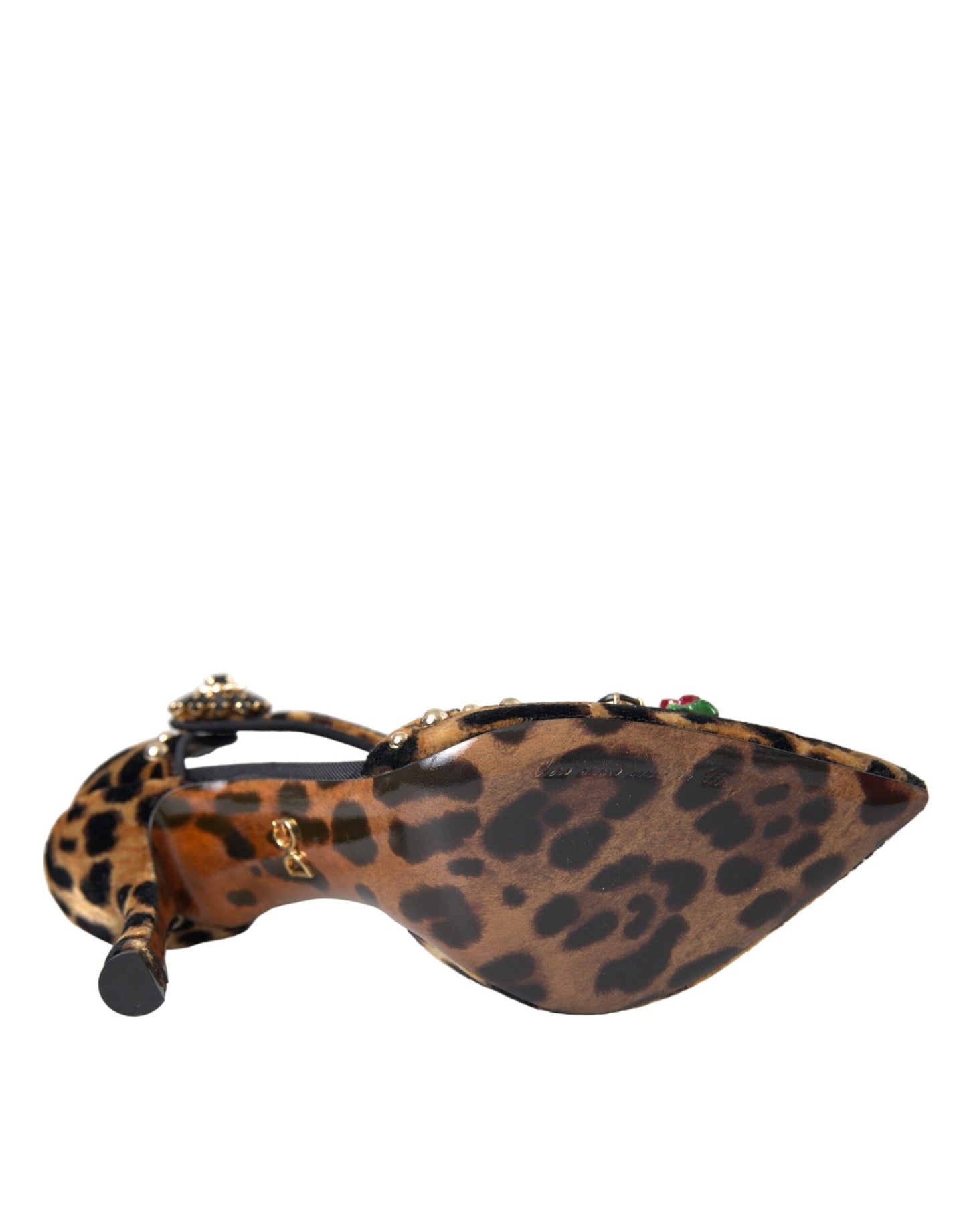 Dolce & Gabbana Brown Leopard Floral Crystal Mary Janes Pumps Shoes | Fashionsarah.com