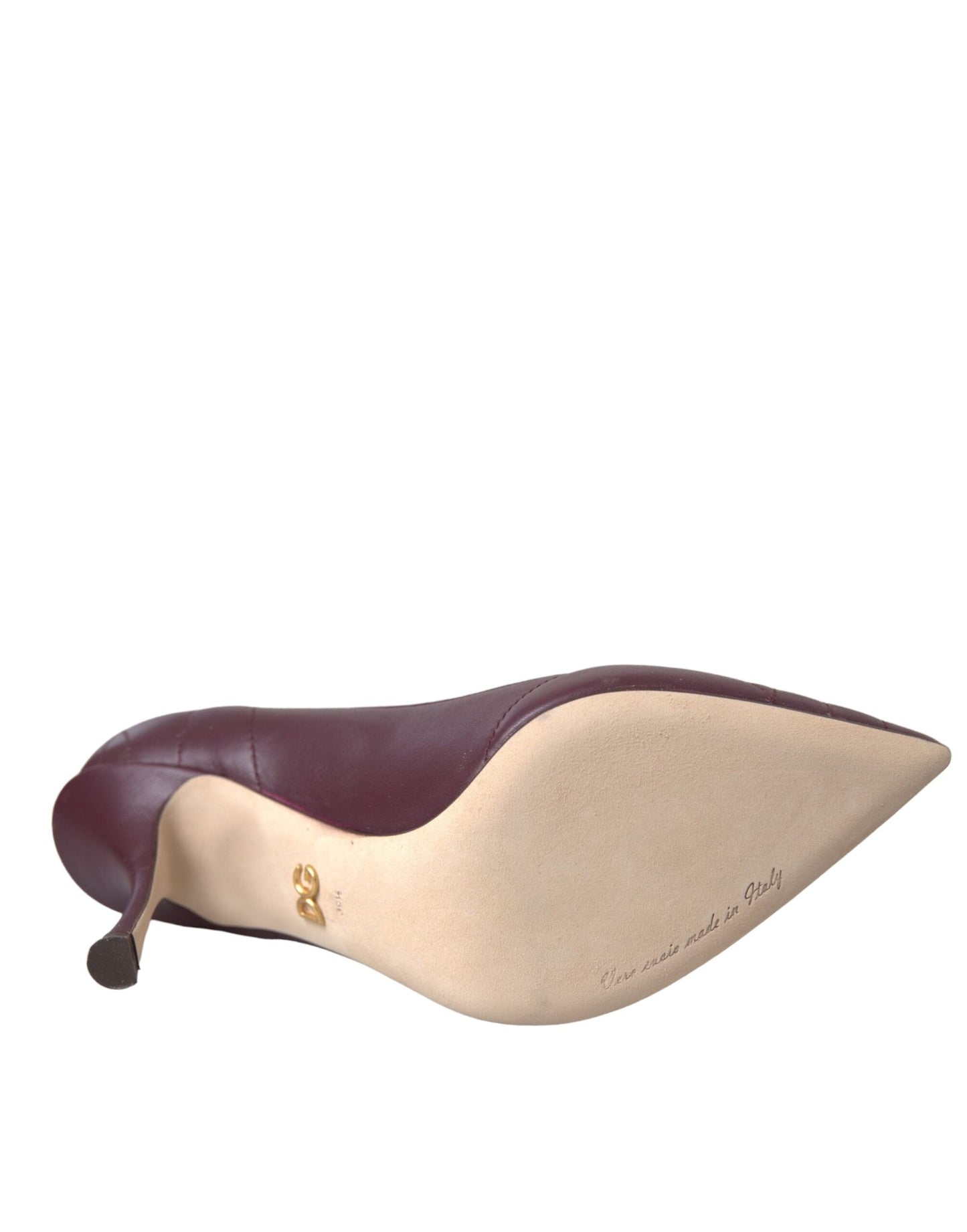 Dolce & Gabbana Bordeaux Leather Heart DEVOTION Pumps Shoes | Fashionsarah.com