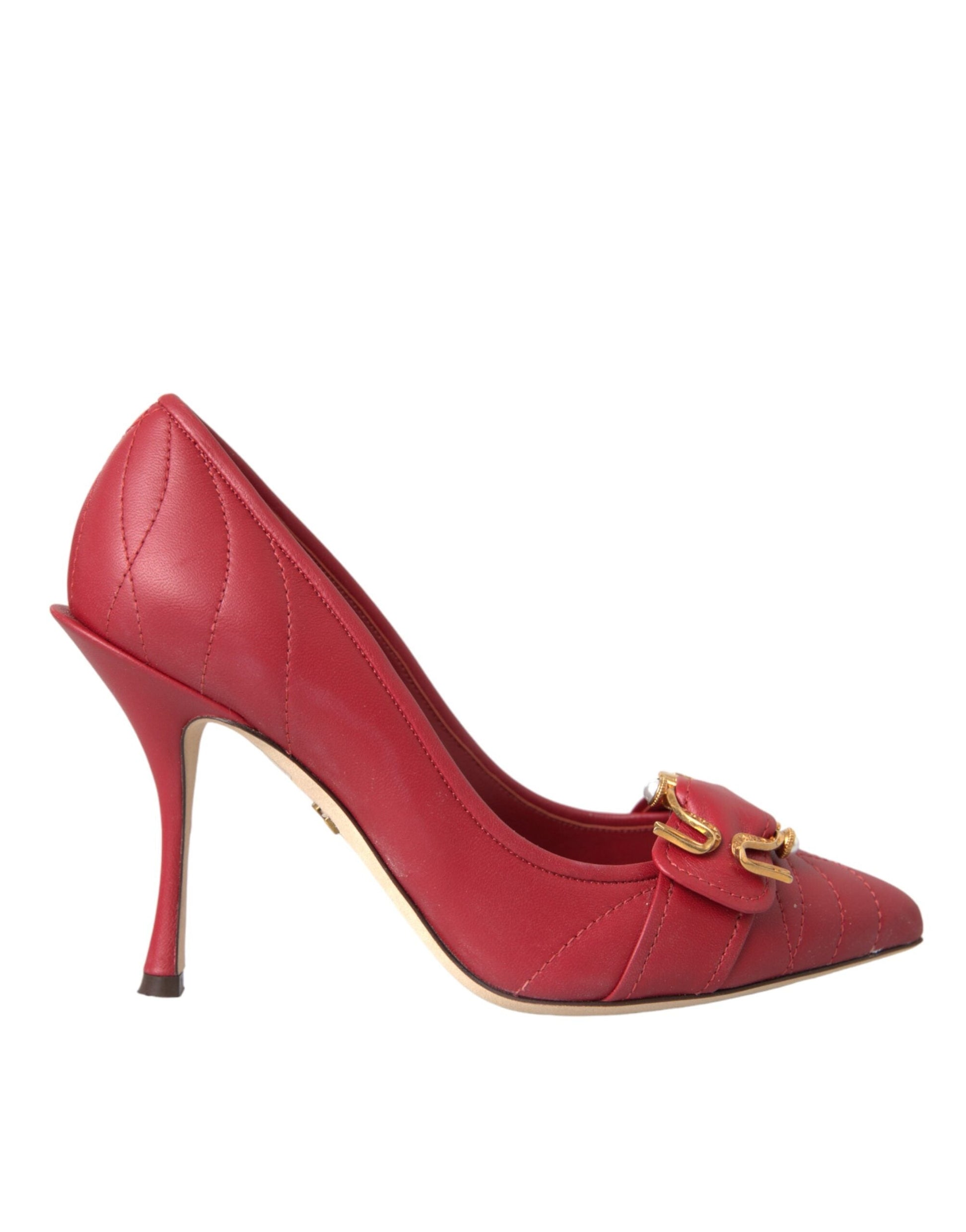 Dolce & Gabbana Red Devotion Leather Heels Pumps Shoes | Fashionsarah.com