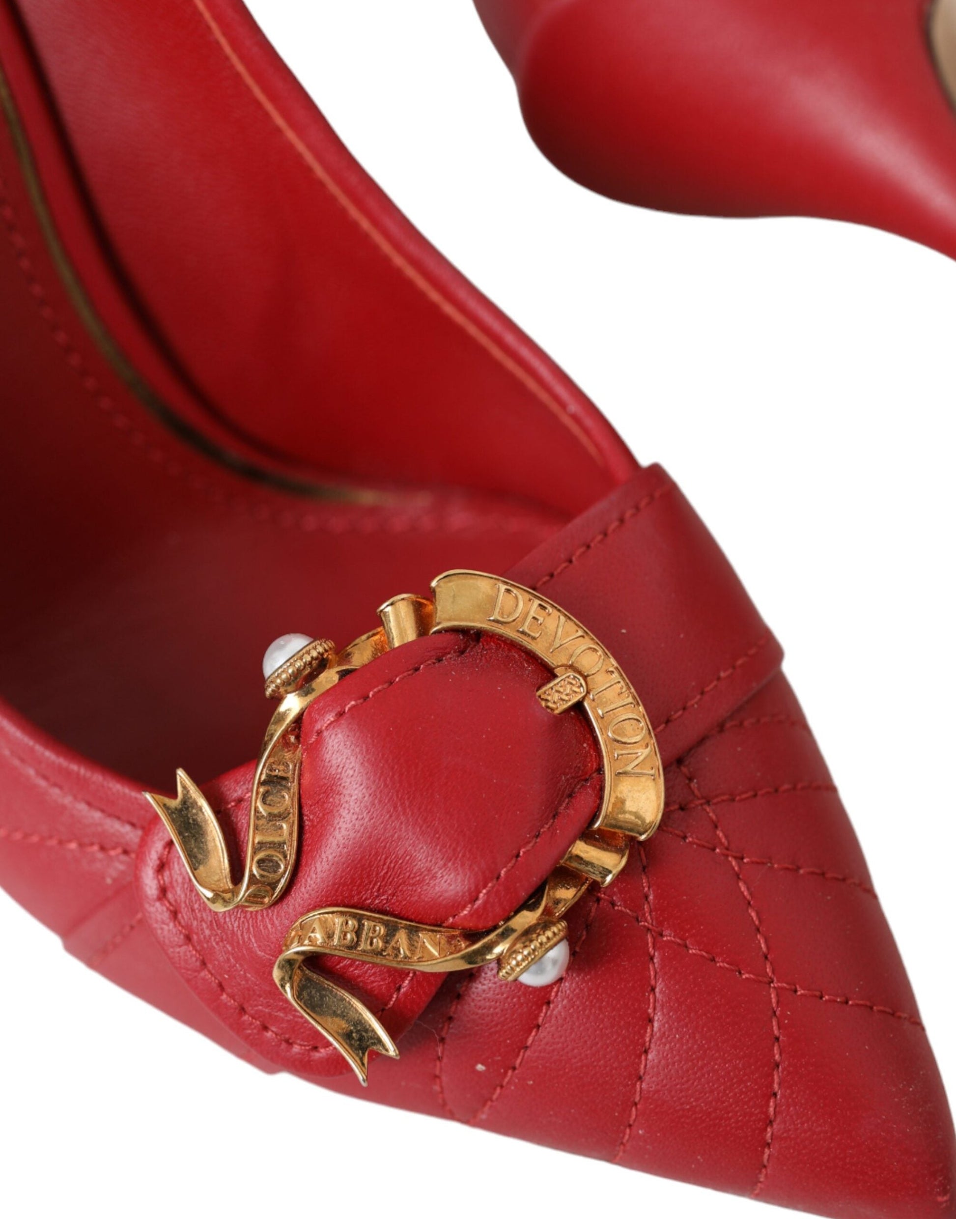 Dolce & Gabbana Red Devotion Leather Heels Pumps Shoes | Fashionsarah.com