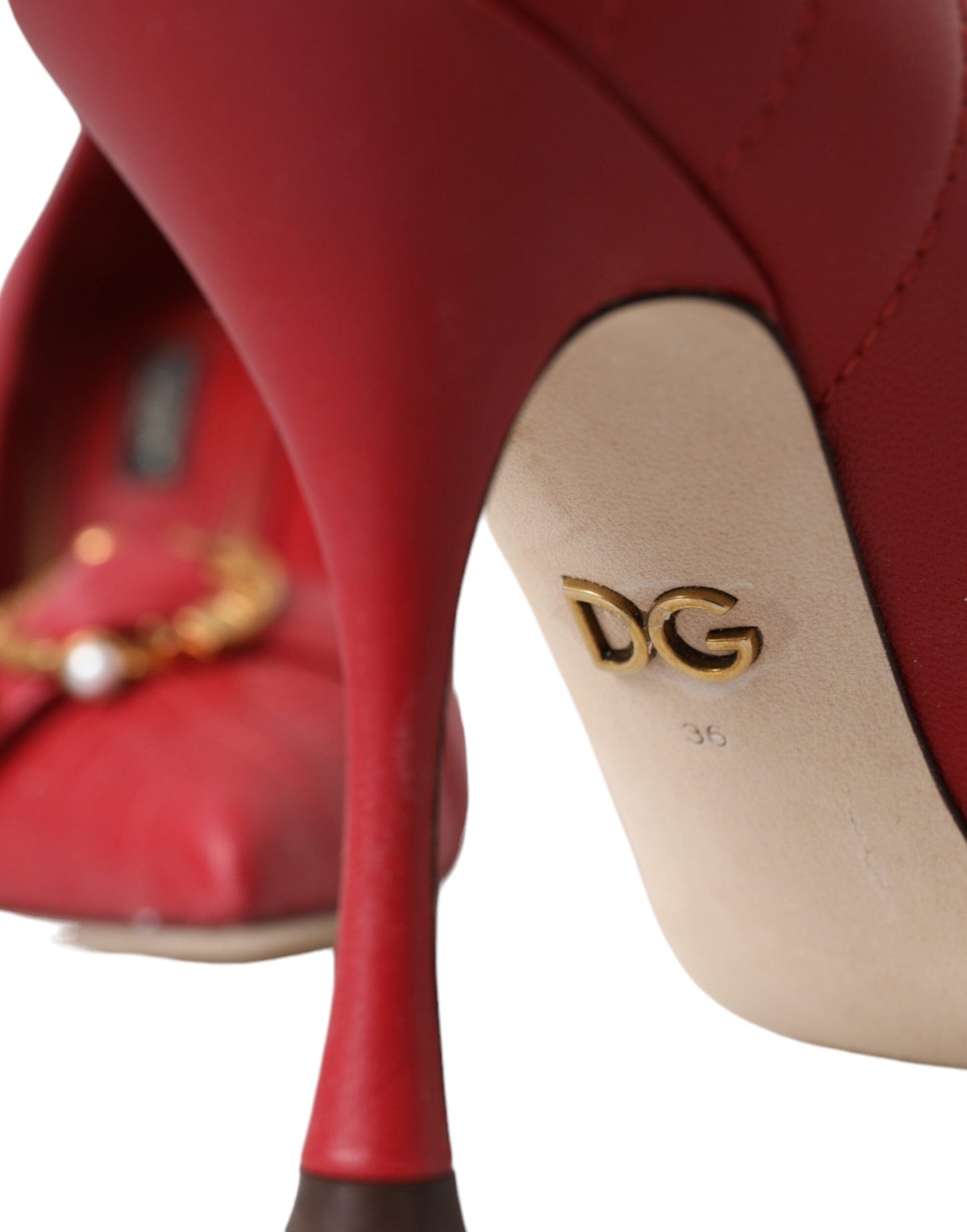 Dolce & Gabbana Red Devotion Leather Heels Pumps Shoes | Fashionsarah.com