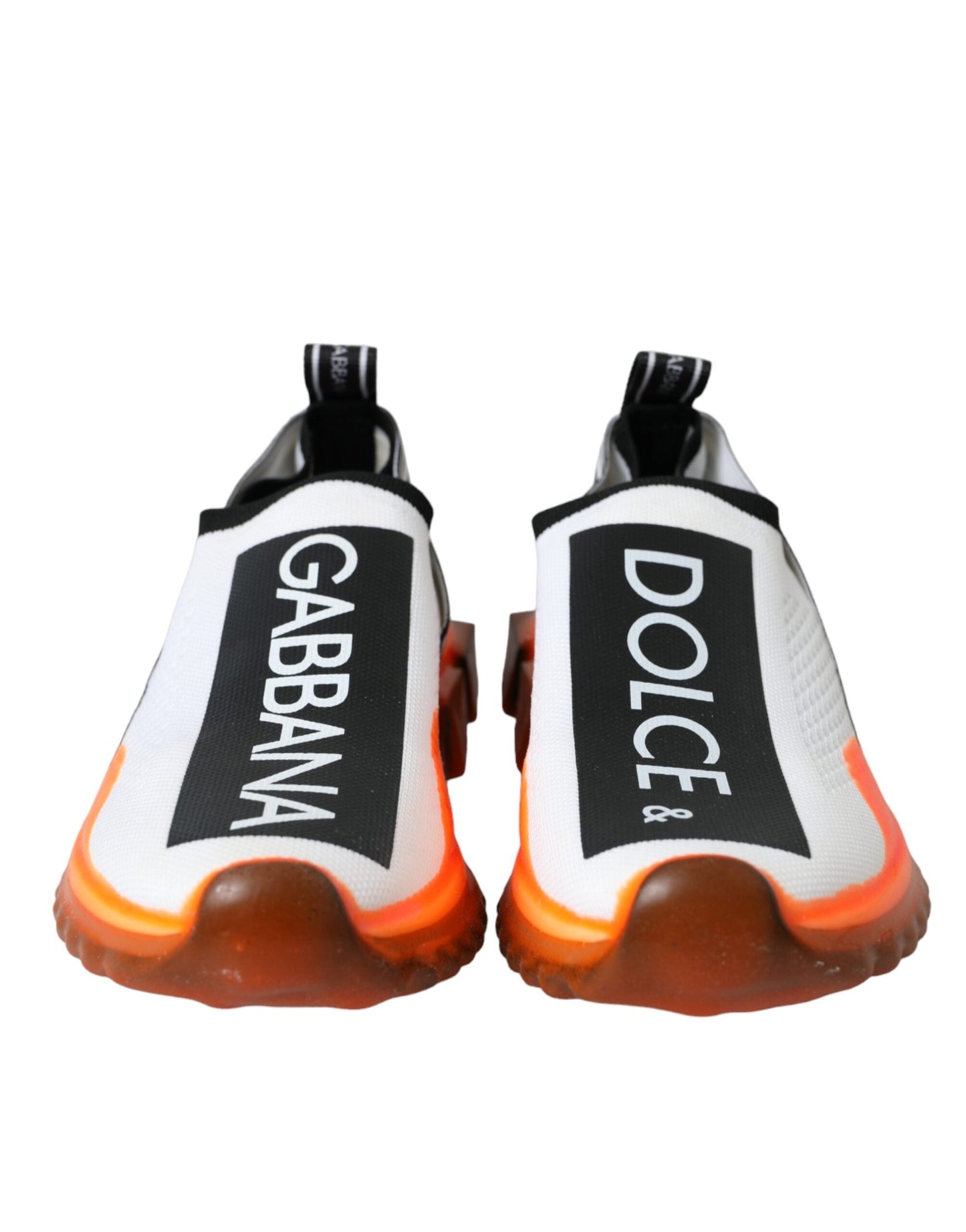 Dolce & Gabbana Black White Orange Slip On Sorrento Sneakers Shoes | Fashionsarah.com