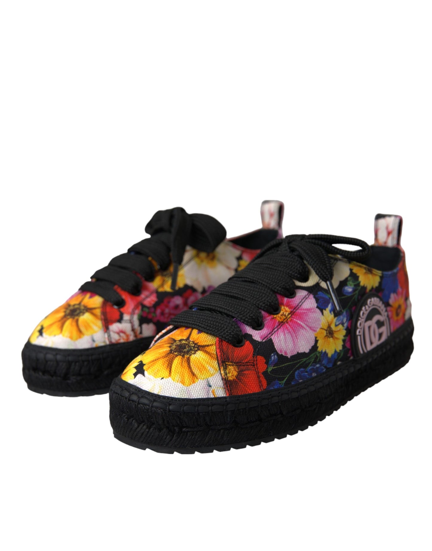 Fashionsarah.com Fashionsarah.com Dolce & Gabbana Multicolor Canvas Floral Espadrilles Sneakers Shoes