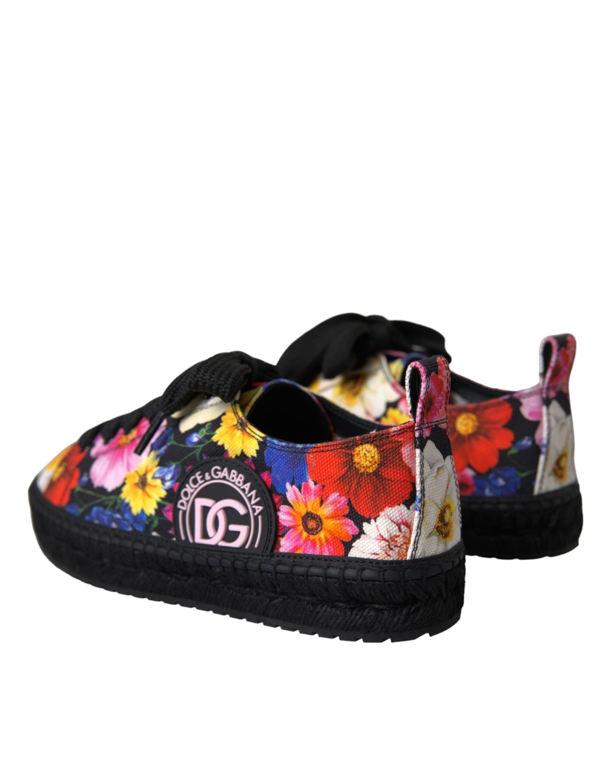 Fashionsarah.com Fashionsarah.com Dolce & Gabbana Multicolor Canvas Floral Espadrilles Sneakers Shoes