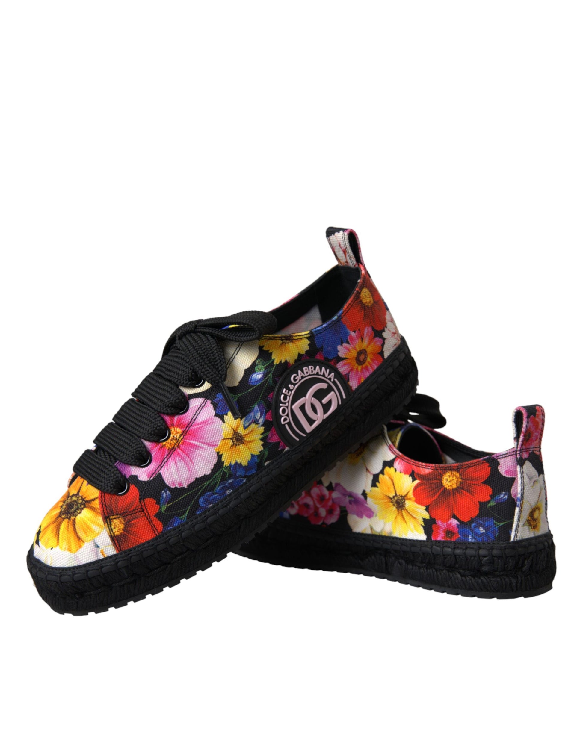 Fashionsarah.com Fashionsarah.com Dolce & Gabbana Multicolor Canvas Floral Espadrilles Sneakers Shoes