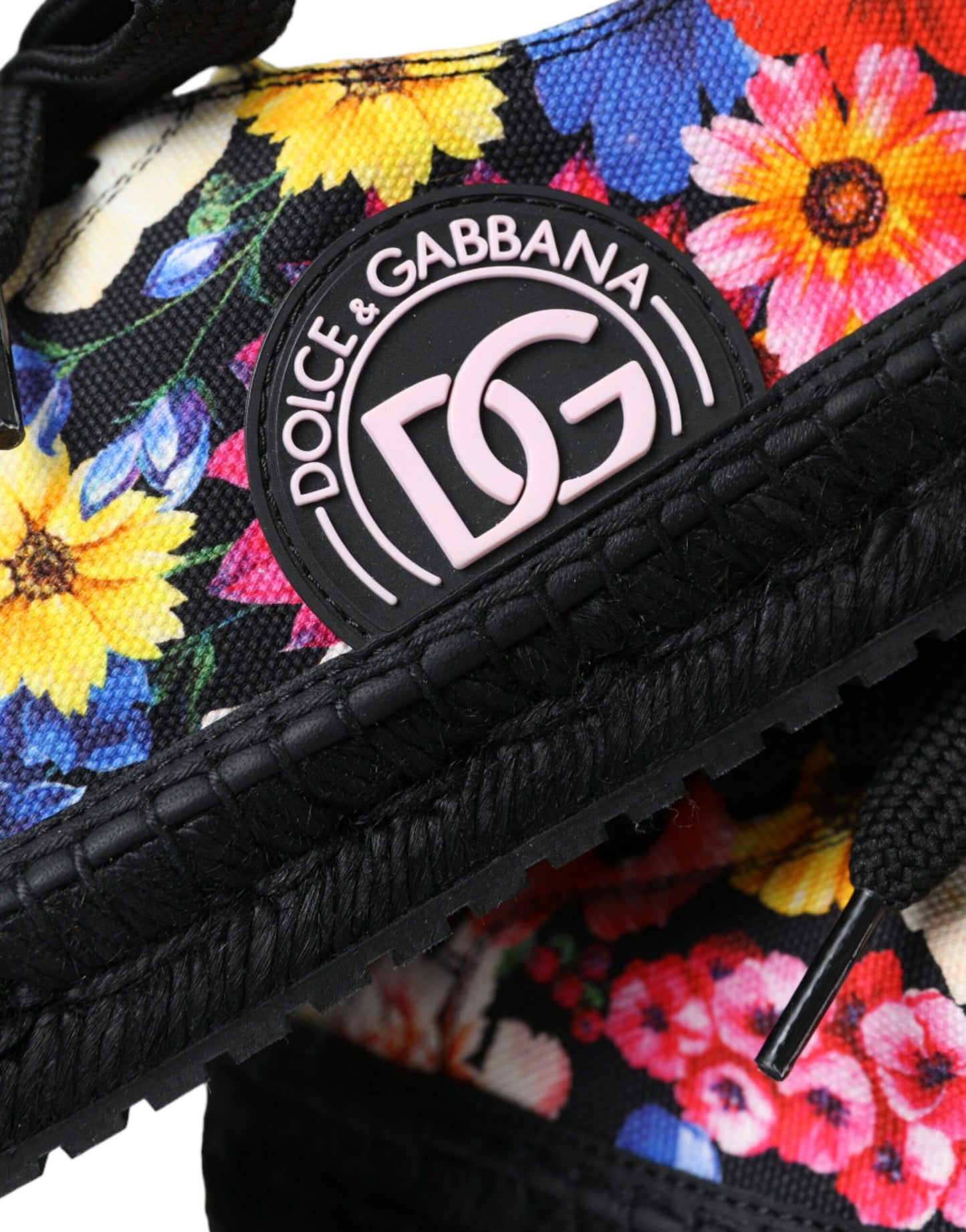 Fashionsarah.com Fashionsarah.com Dolce & Gabbana Multicolor Canvas Floral Espadrilles Sneakers Shoes