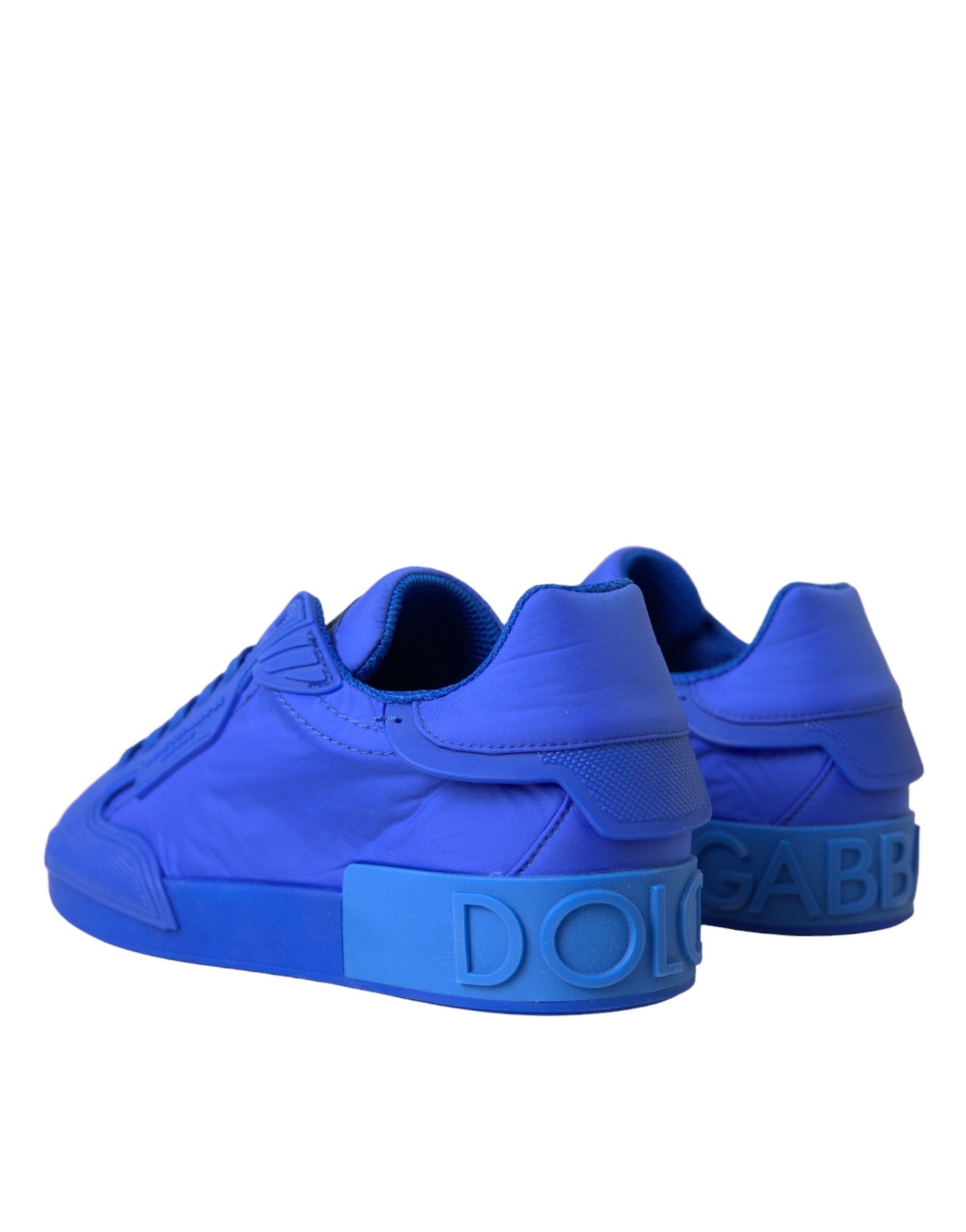 Fashionsarah.com Fashionsarah.com Dolce & Gabbana Blue Leather Fabric Low Top Sneakers Shoes