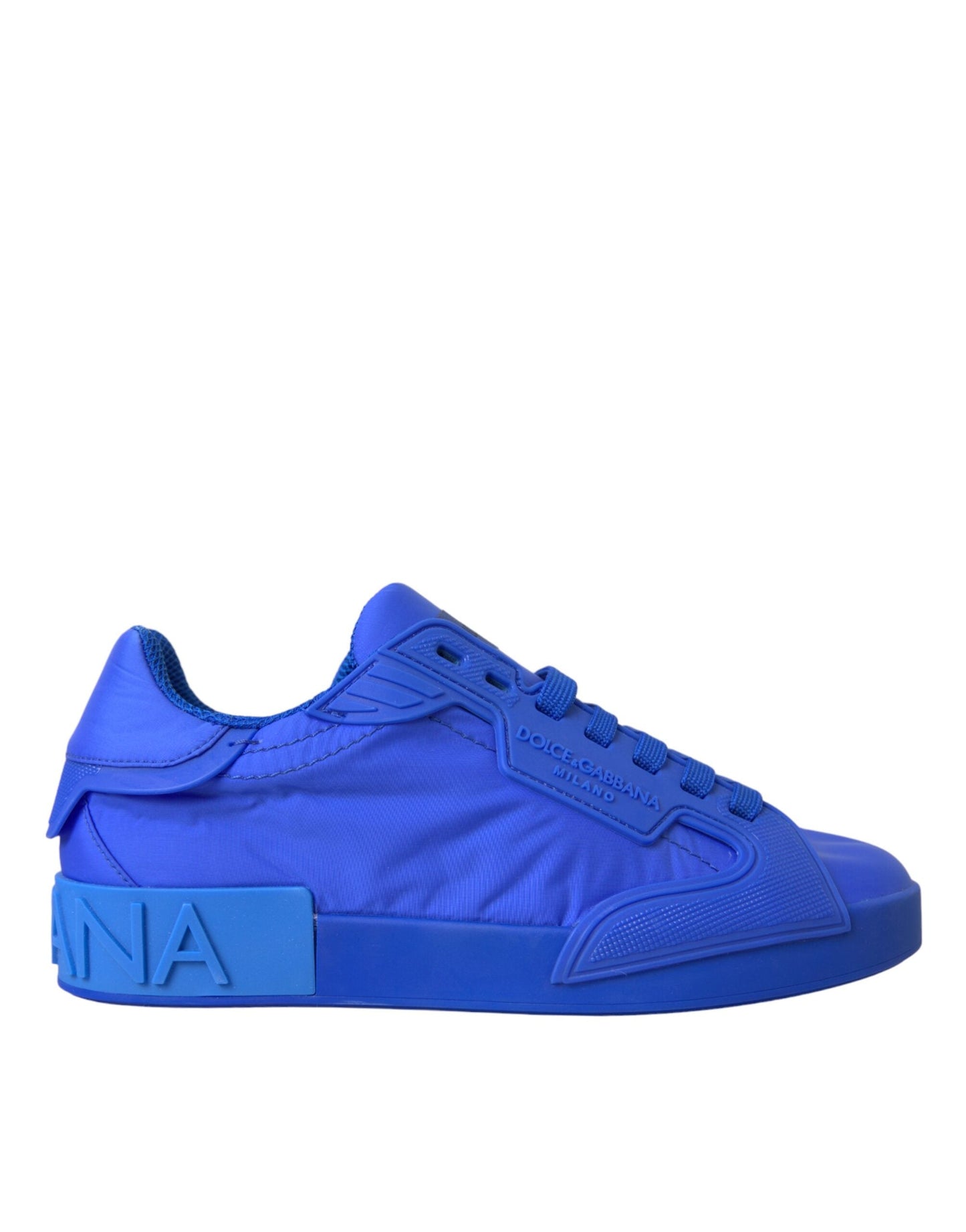 Dolce & Gabbana Blue Leather Fabric Low Top Sneakers Shoes | Fashionsarah.com