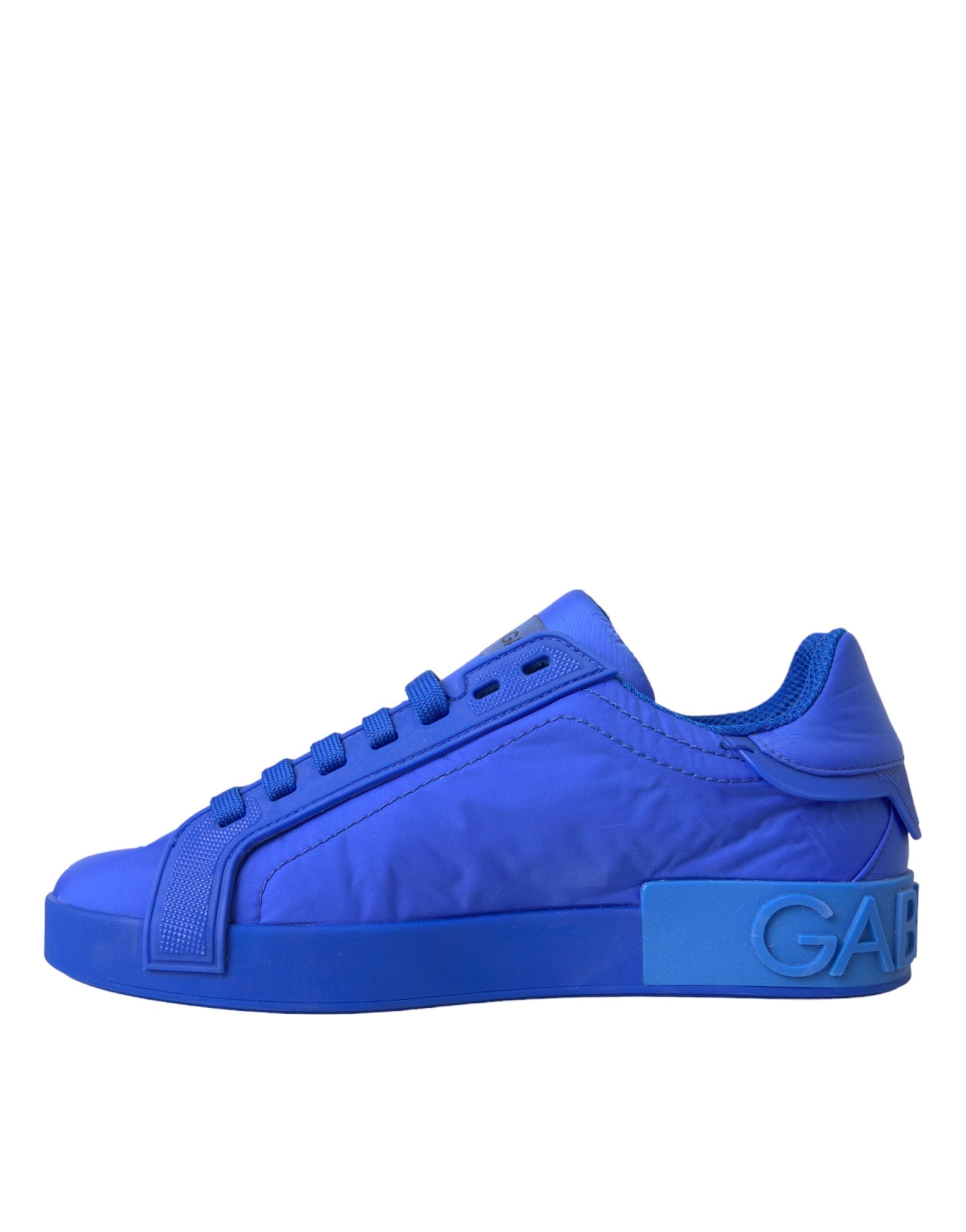 Fashionsarah.com Fashionsarah.com Dolce & Gabbana Blue Leather Fabric Low Top Sneakers Shoes