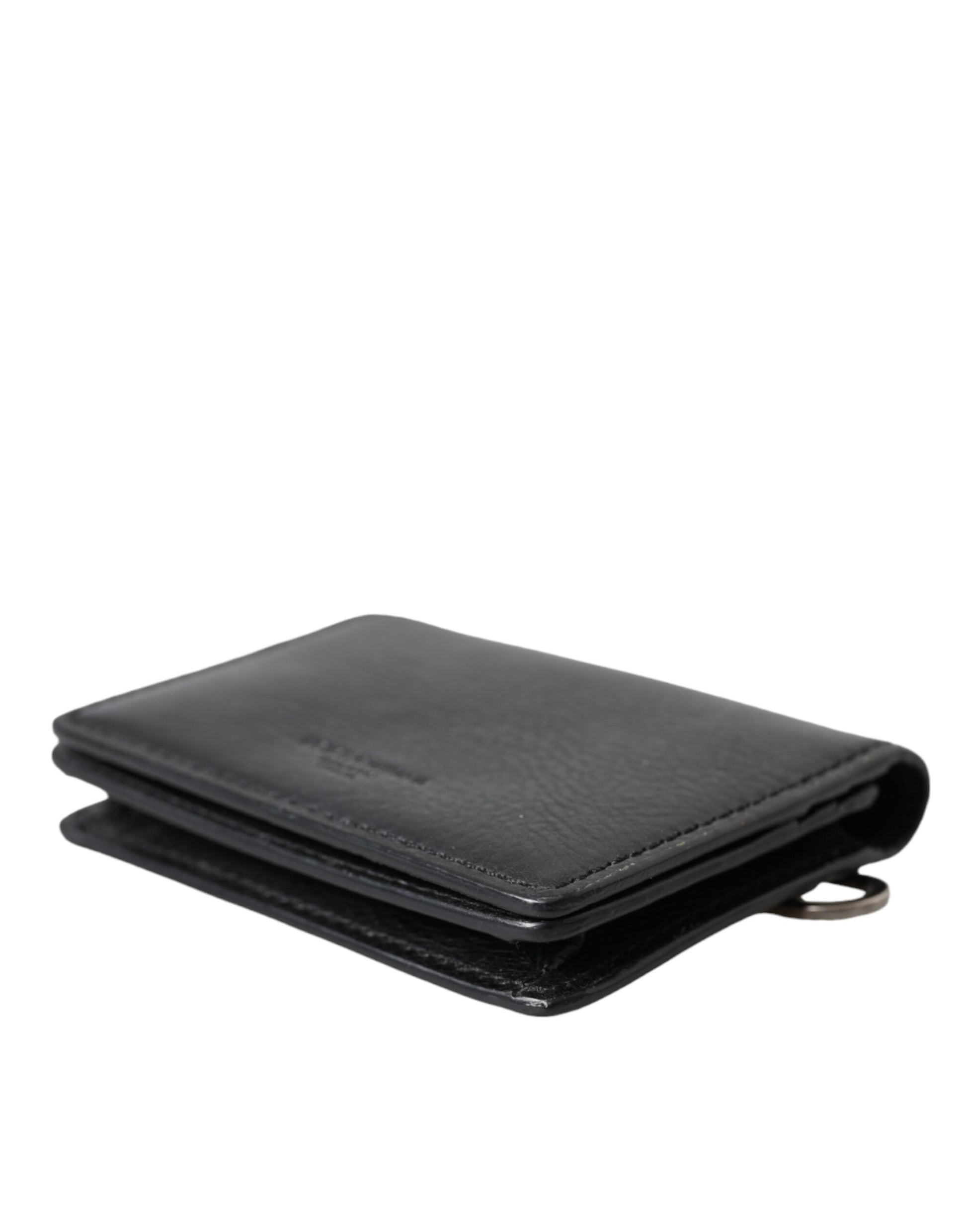 Dolce & Gabbana Black Leather Bifold Sling Women Card Holder Purse Wallet | Fashionsarah.com