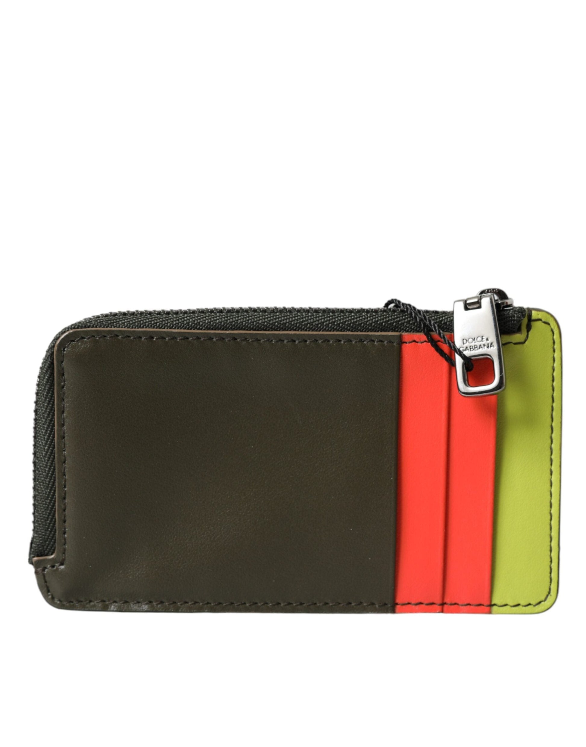 Dolce & Gabbana Multicolor Calfskin Leather Logo Card Holder Wallet | Fashionsarah.com