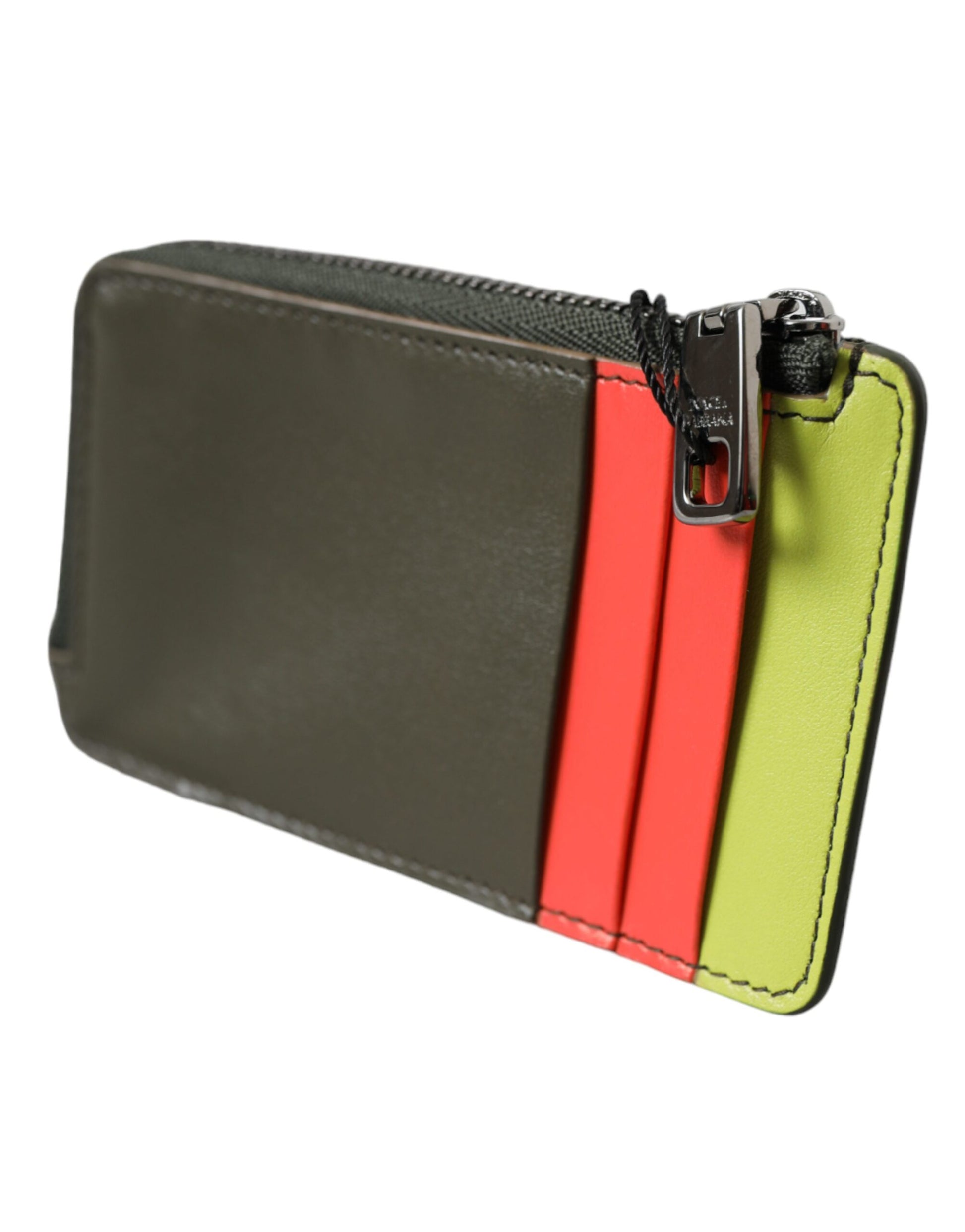 Dolce & Gabbana Multicolor Calfskin Leather Logo Card Holder Wallet | Fashionsarah.com