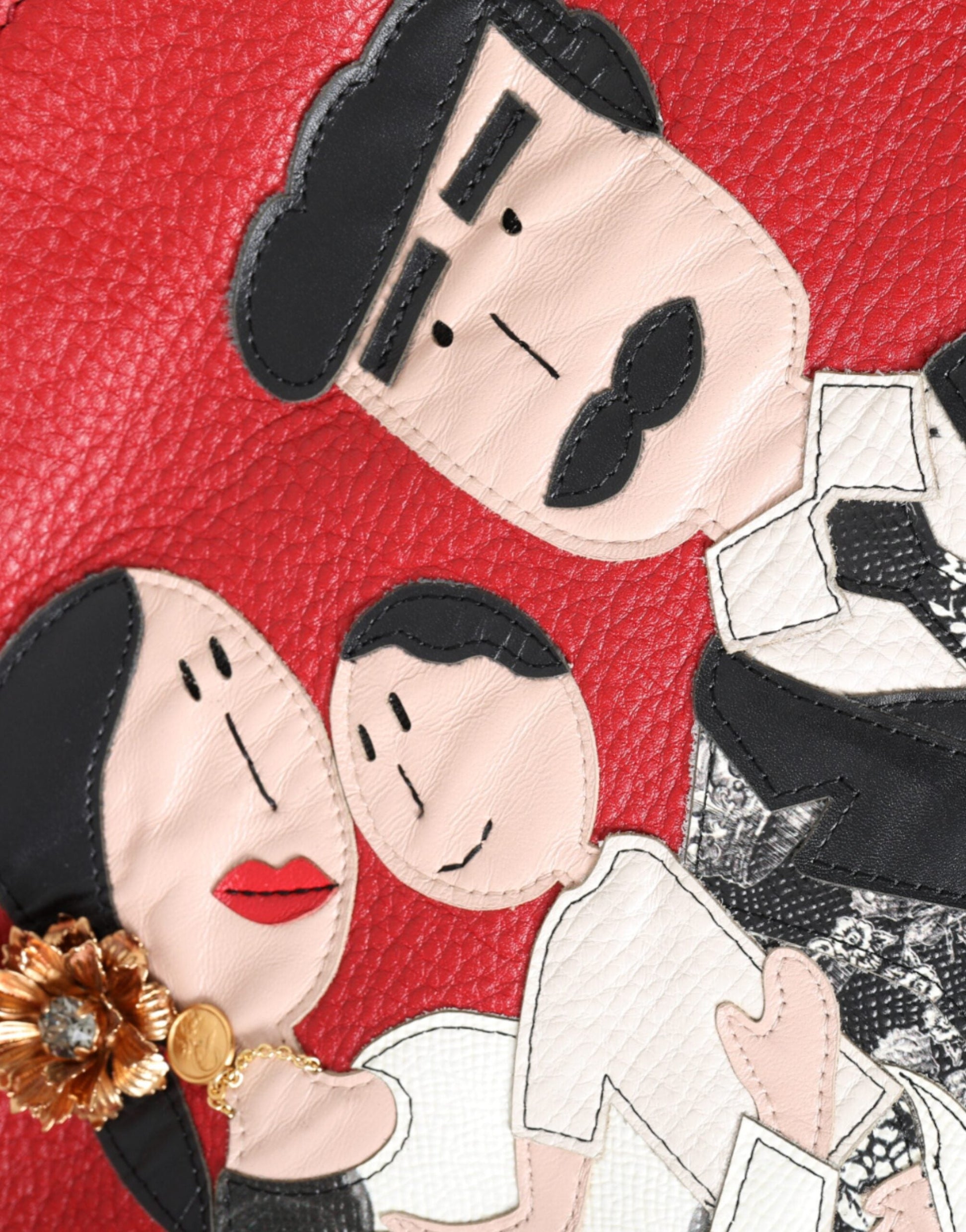 Dolce & Gabbana Red Leather #DGFamily Patch Shopping Tote Bag | Fashionsarah.com