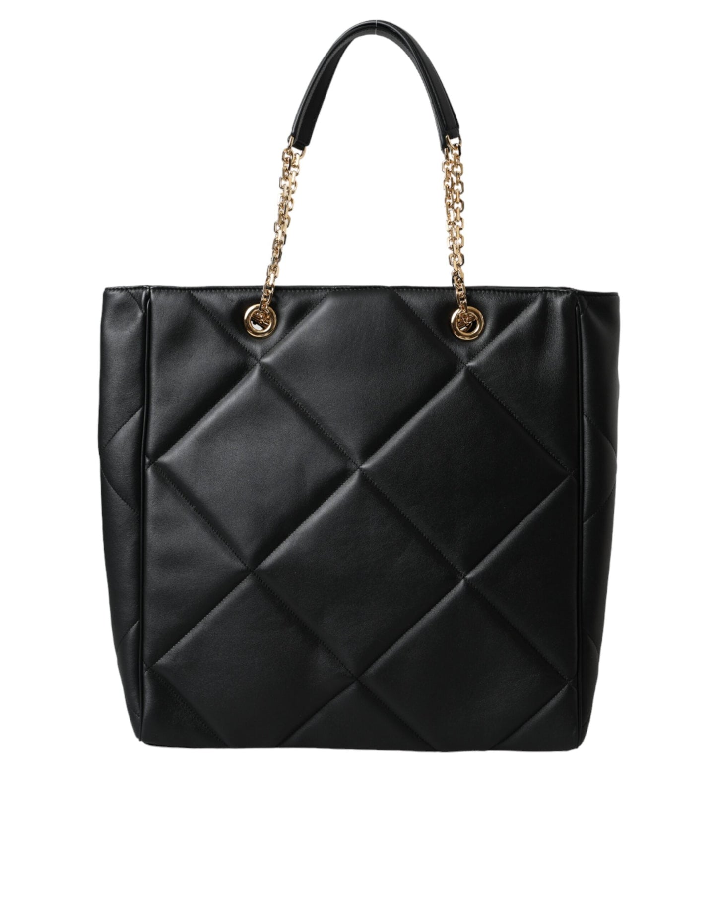 Dolce & Gabbana Black Leather JUNGLE Quilted Shopping Tote Bag | Fashionsarah.com