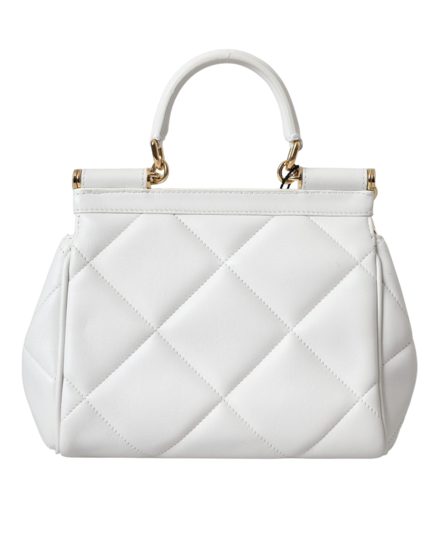 Dolce & Gabbana White Quilted Leather SICILY Shoulder Purse Satchel Bag | Fashionsarah.com