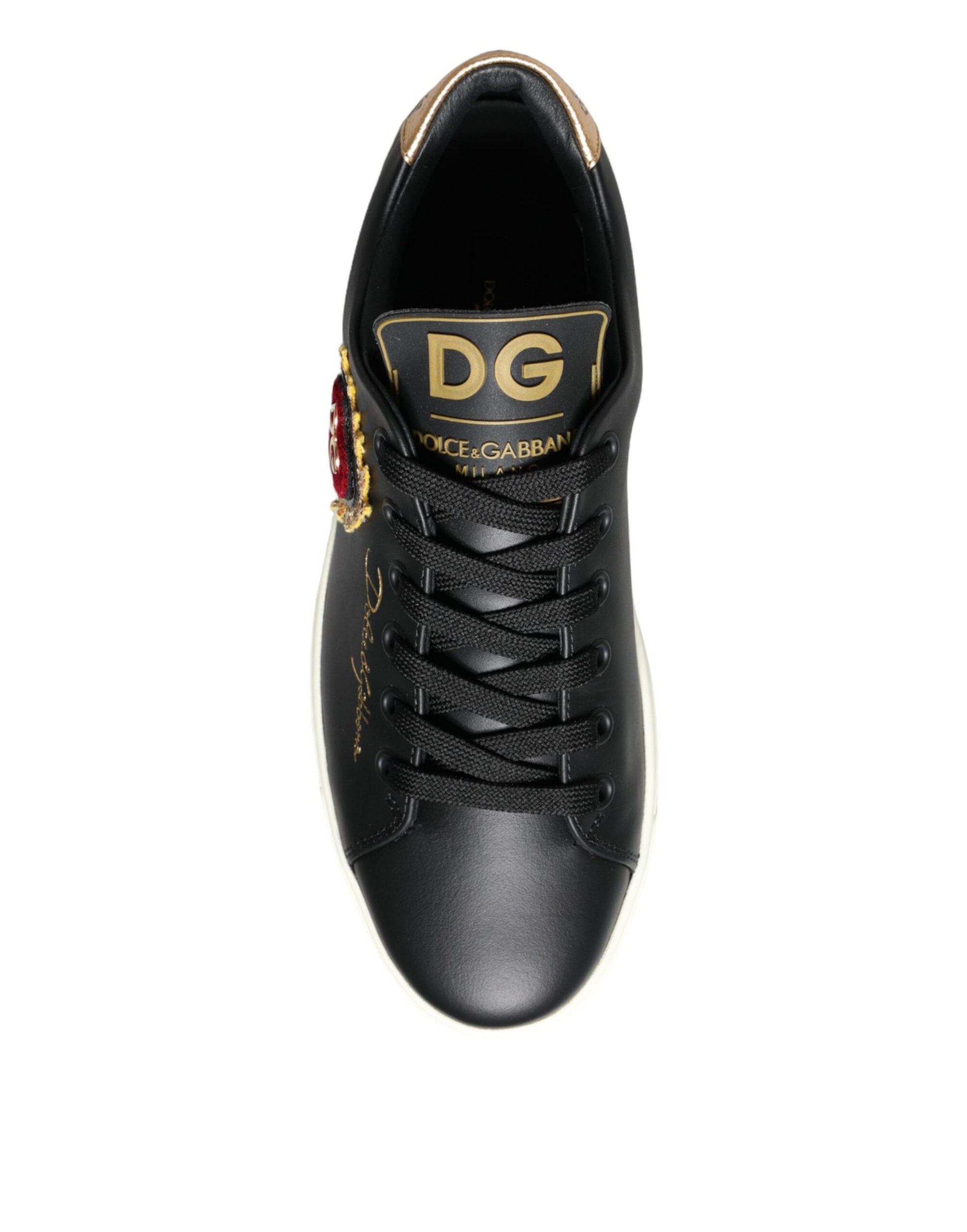 Fashionsarah.com Fashionsarah.com Dolce & Gabbana Black Portofino Sacred Heart Sneakers Shoes