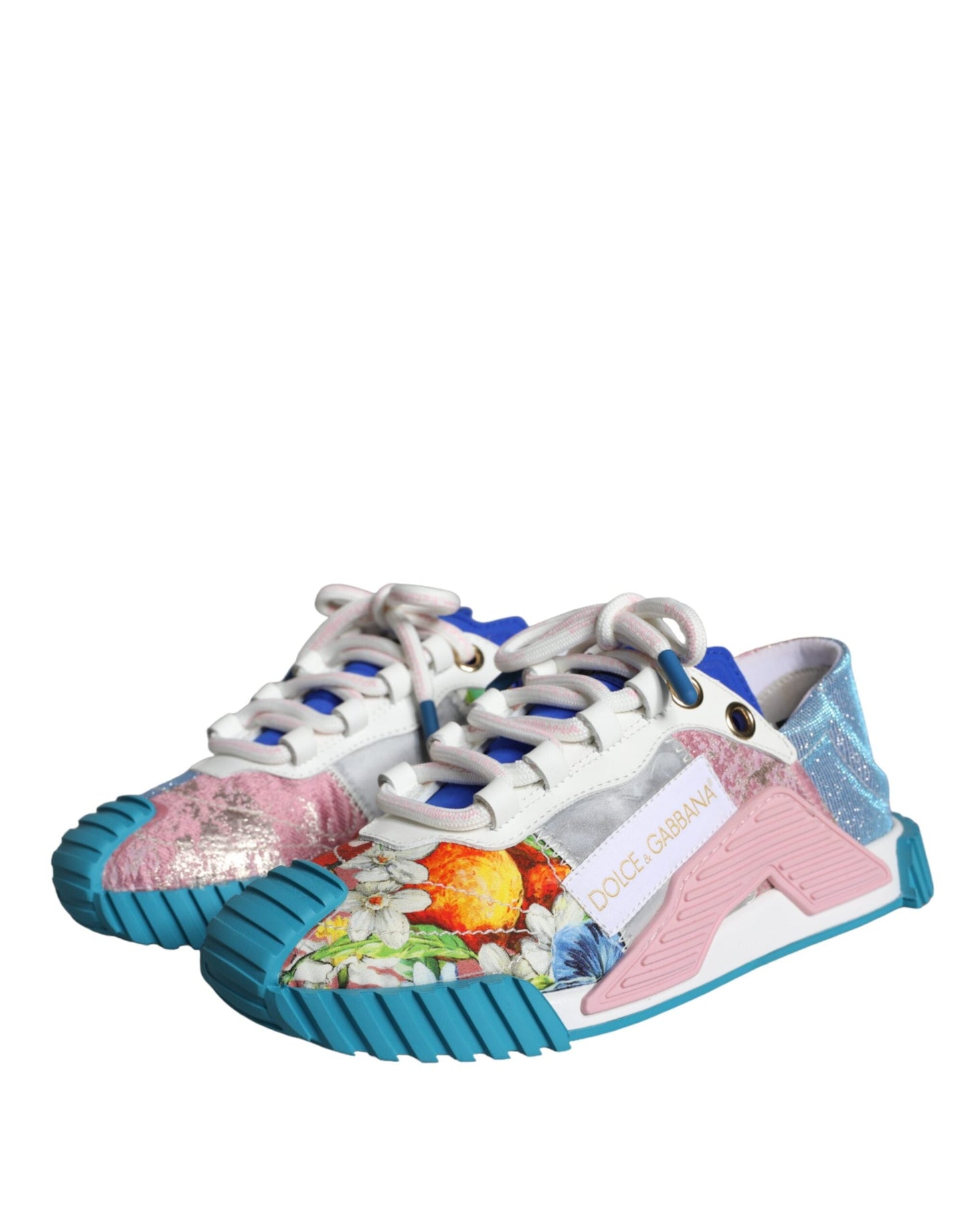 Fashionsarah.com Fashionsarah.com Dolce & Gabbana Multicolor Patchwork NS1 Low Top Sneaker Shoes