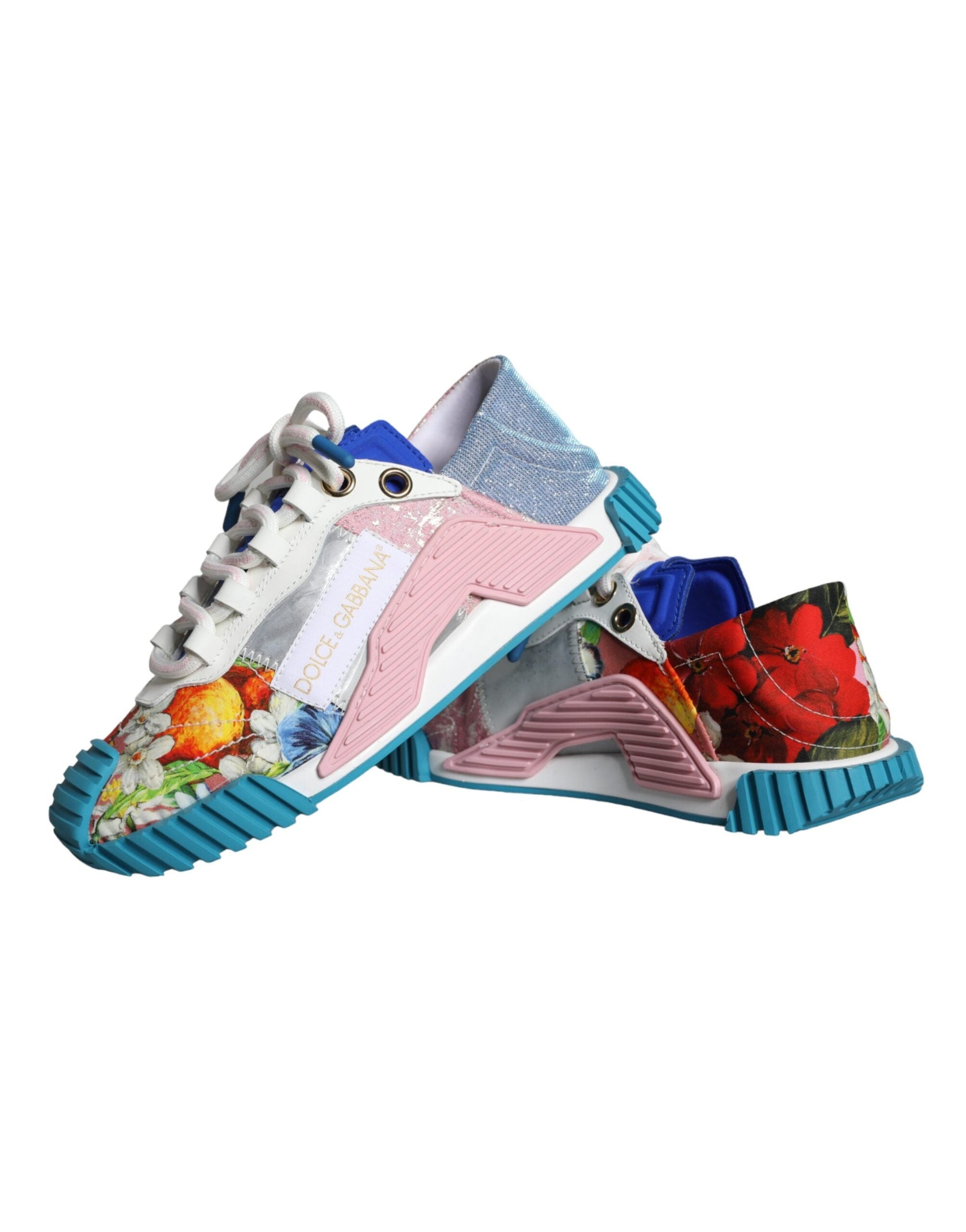 Fashionsarah.com Fashionsarah.com Dolce & Gabbana Multicolor Patchwork NS1 Low Top Sneaker Shoes