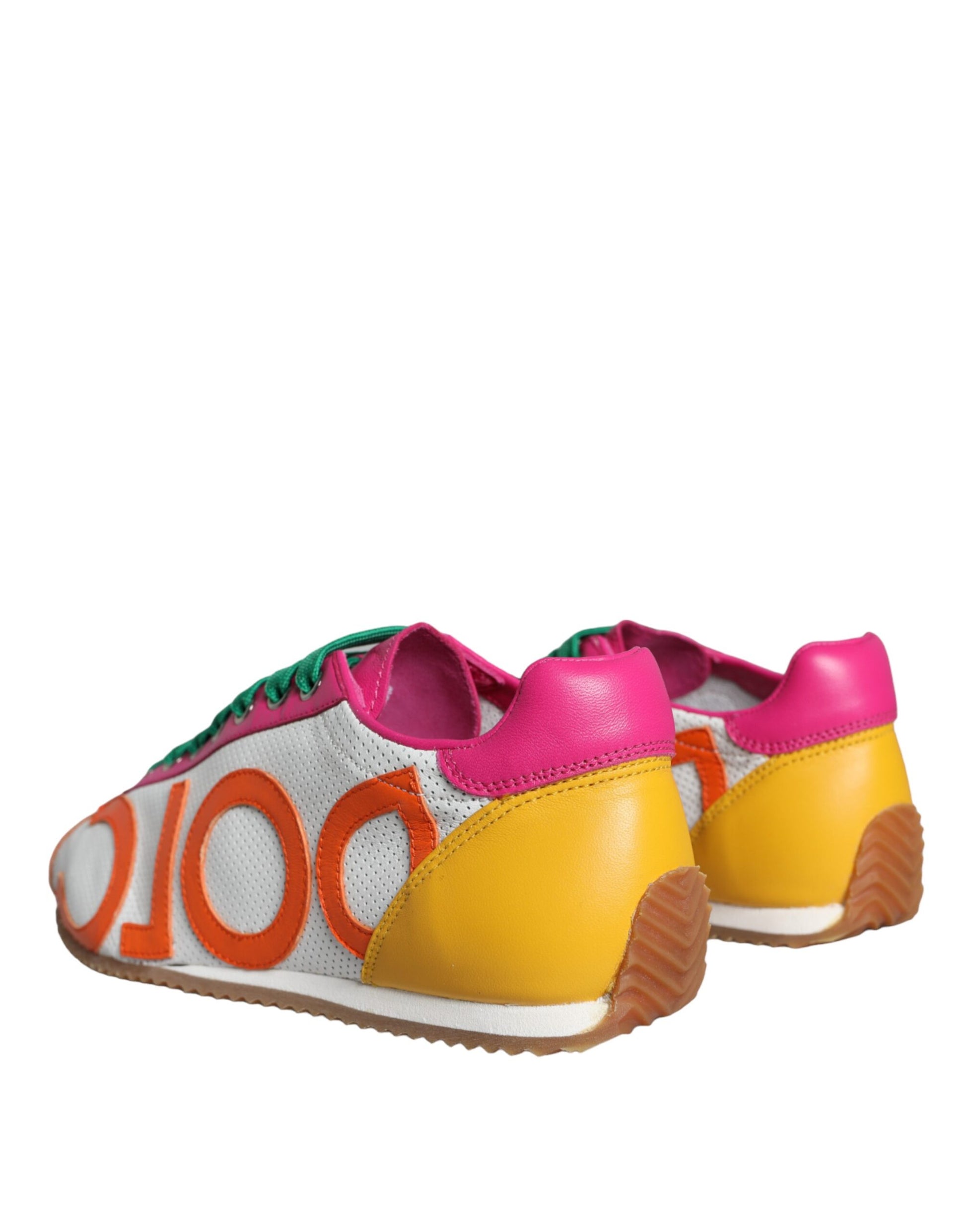 Fashionsarah.com Fashionsarah.com Dolce & Gabbana Multicolor Leather Logo Casual Sneakers Shoes