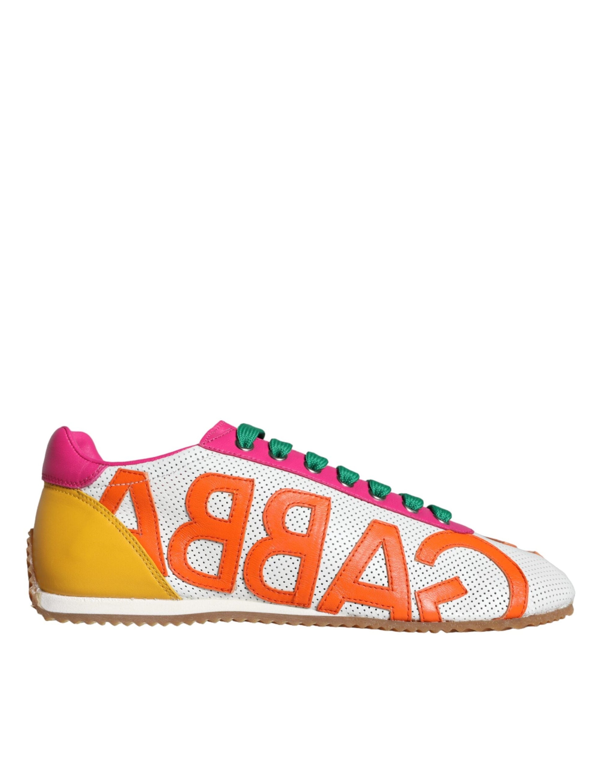 Fashionsarah.com Fashionsarah.com Dolce & Gabbana Multicolor Leather Logo Casual Sneakers Shoes