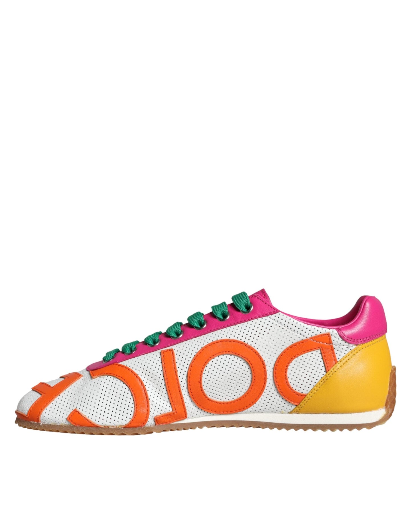 Fashionsarah.com Fashionsarah.com Dolce & Gabbana Multicolor Leather Logo Casual Sneakers Shoes