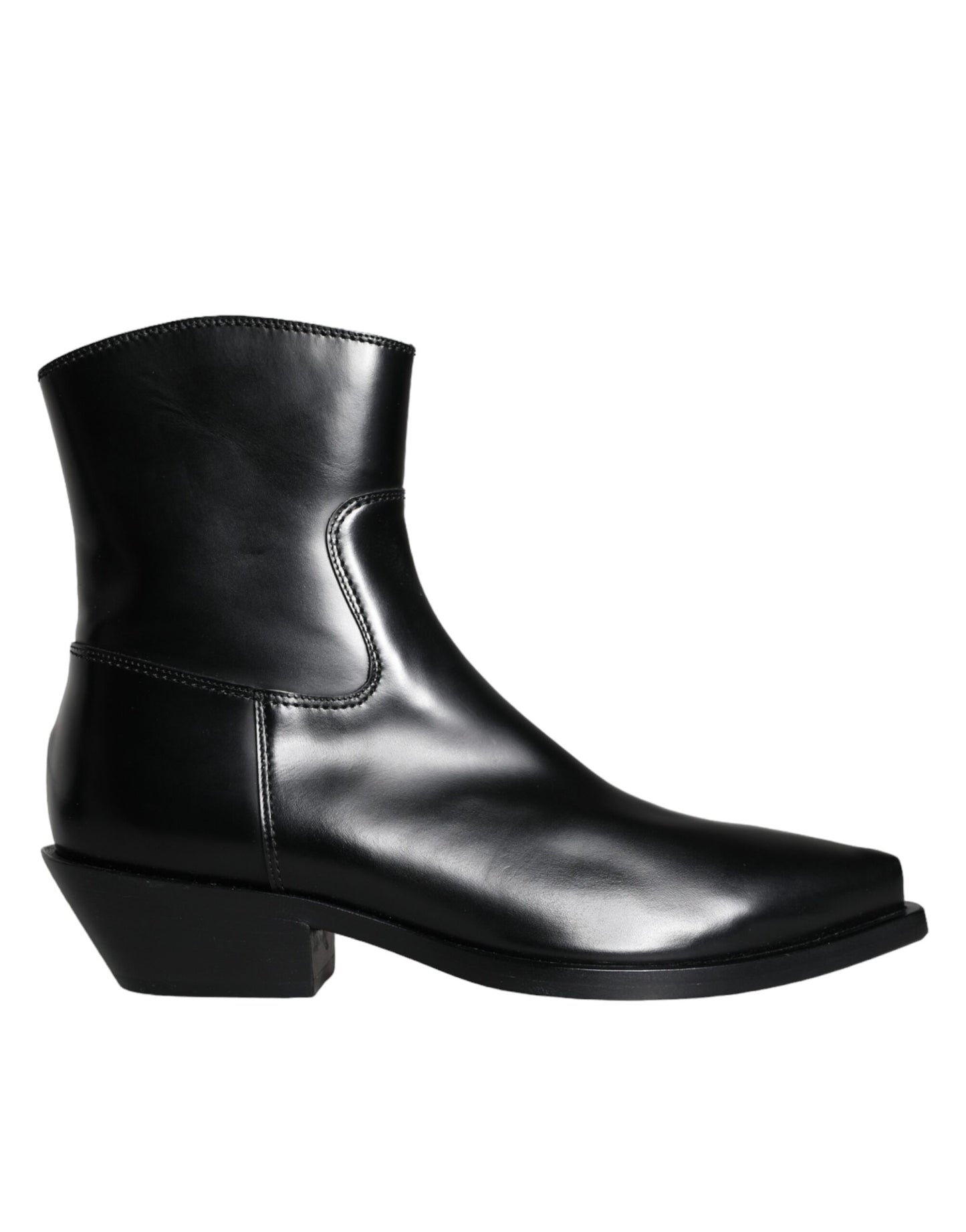 Fashionsarah.com Fashionsarah.com Dolce & Gabbana Black Leather Ankle Boots Booties Shoes