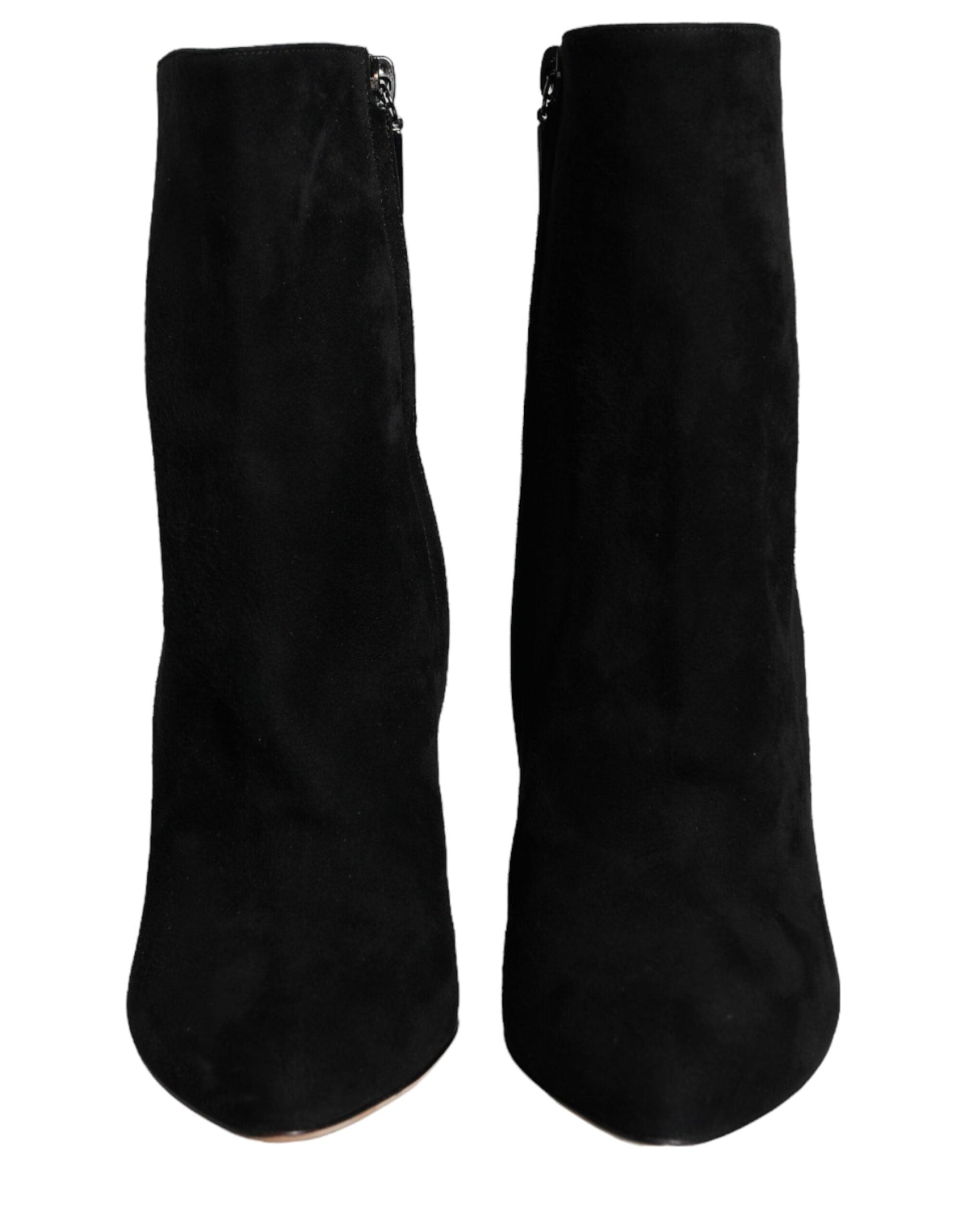 Fashionsarah.com Fashionsarah.com Dolce & Gabbana Black Suede Leather Mid Calf Boots Shoes