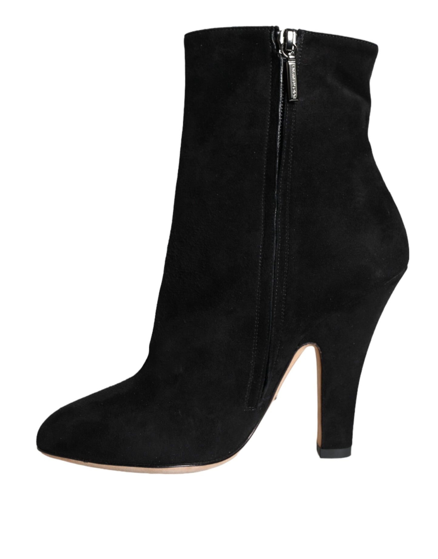 Fashionsarah.com Fashionsarah.com Dolce & Gabbana Black Suede Leather Mid Calf Boots Shoes