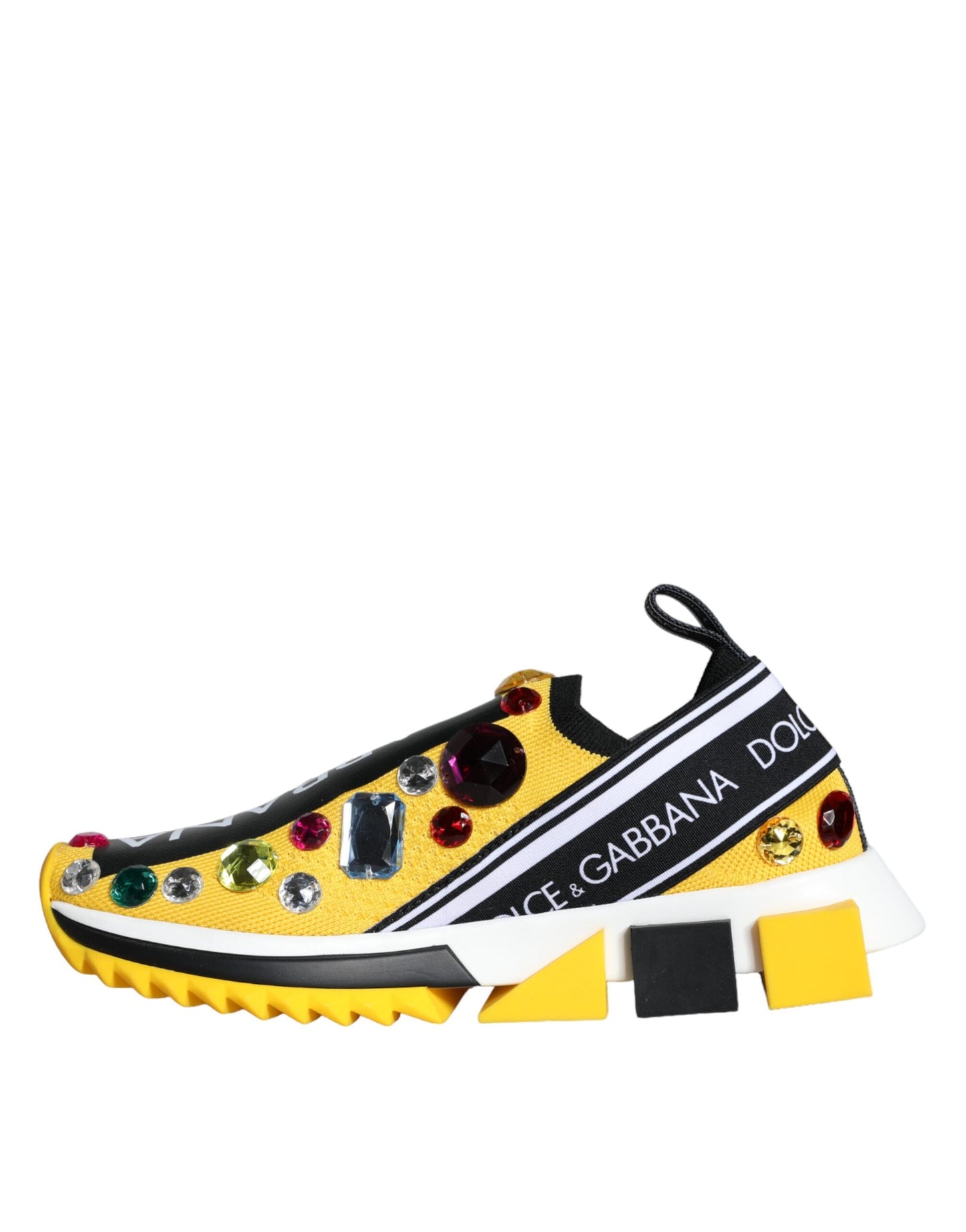 Fashionsarah.com Fashionsarah.com Dolce & Gabbana Yellow Sorrento Crystals Sneakers Womens Shoes