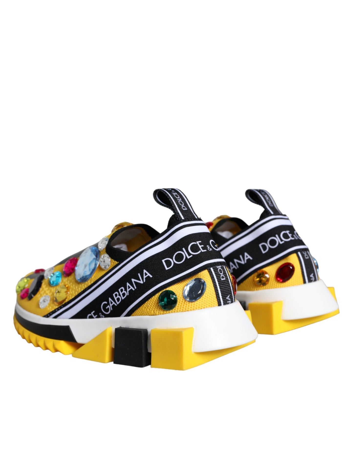 Fashionsarah.com Fashionsarah.com Dolce & Gabbana Yellow Sorrento Crystals Sneakers Womens Shoes