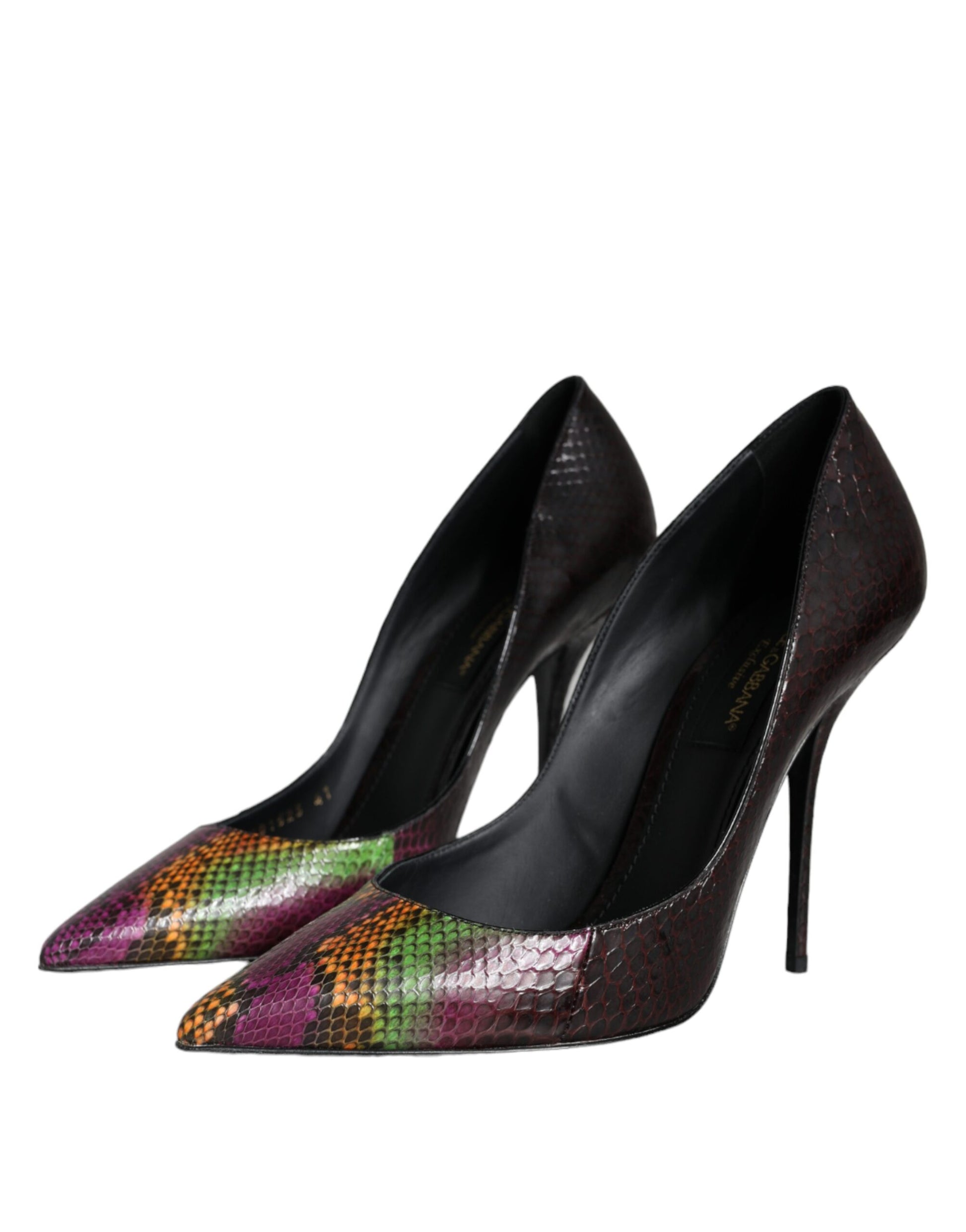 Fashionsarah.com Fashionsarah.com Dolce & Gabbana Multicolor Exotic Leather Heels Pumps Shoes