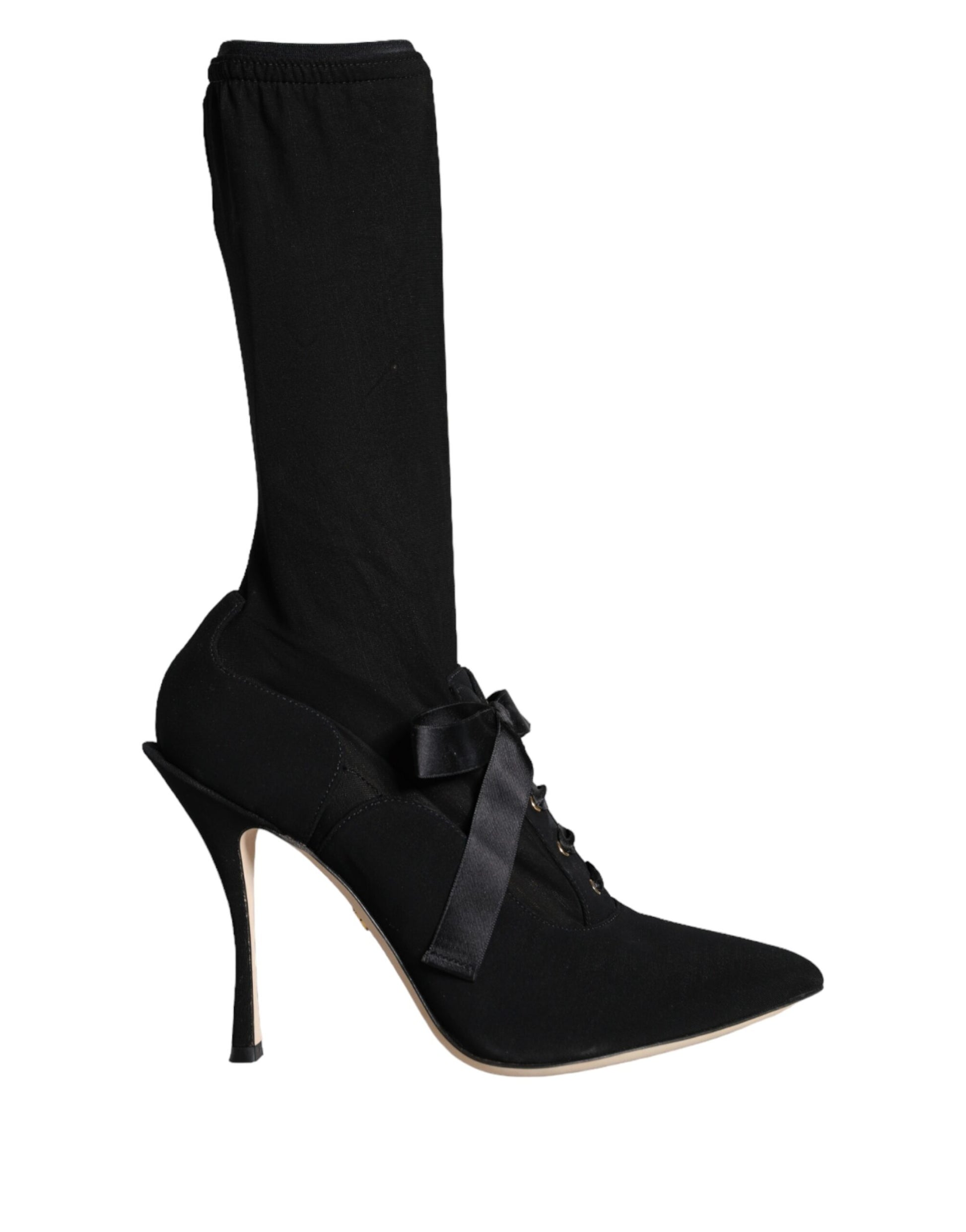 Fashionsarah.com Fashionsarah.com Dolce & Gabbana Black Stiletto Heels Mid Calf Boots Shoes