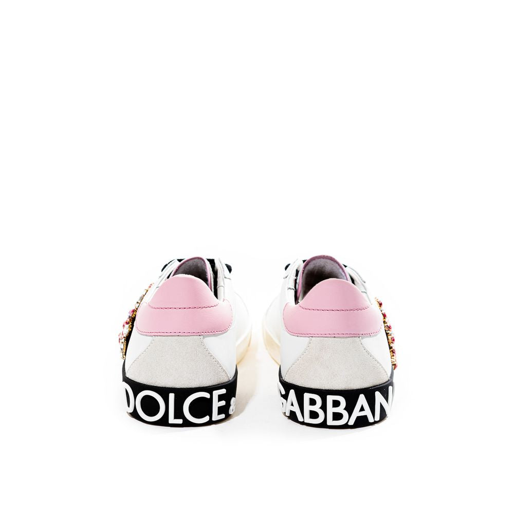 Dolce & Gabbana White Leather Sneaker | Fashionsarah.com