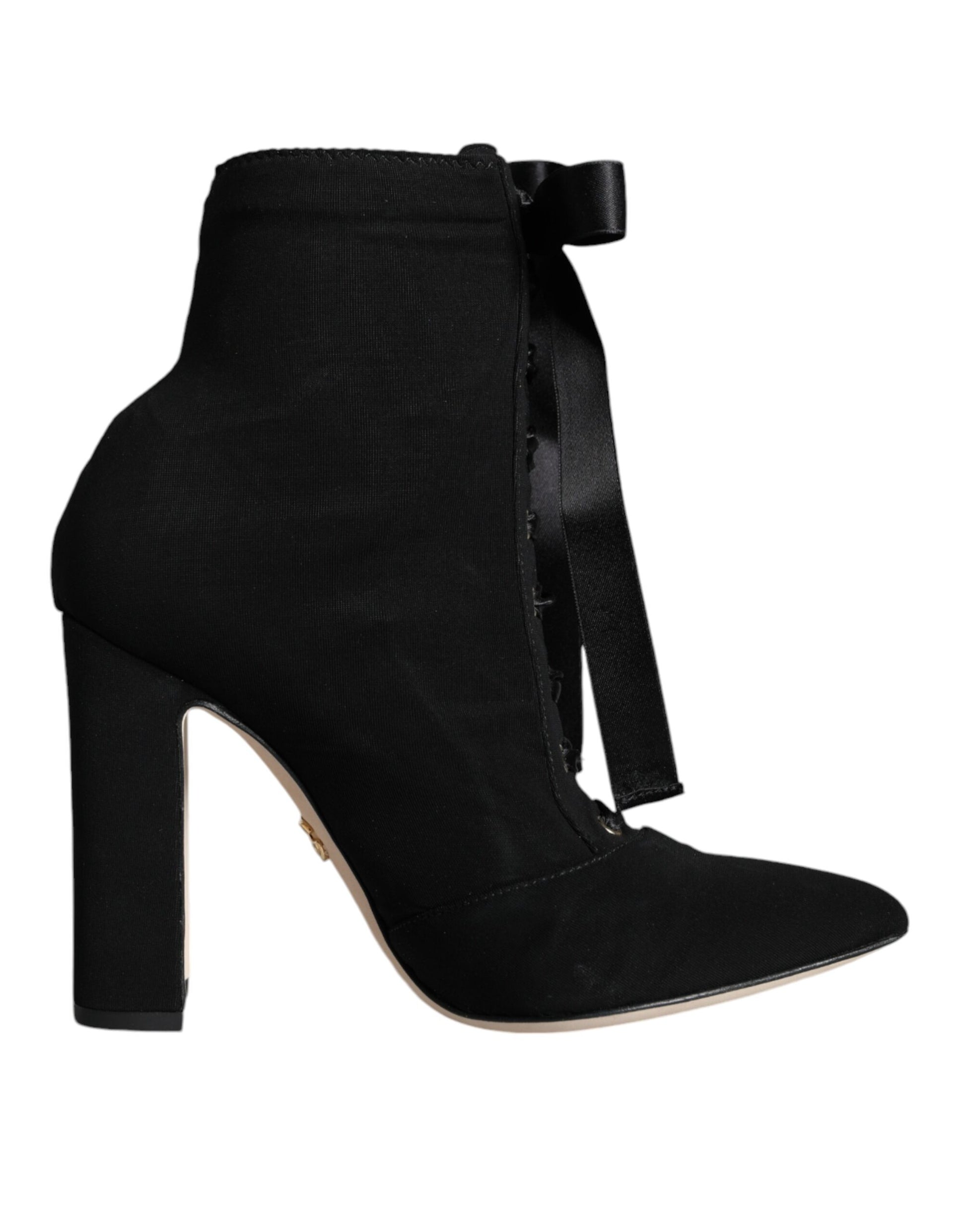 Fashionsarah.com Fashionsarah.com Dolce & Gabbana Black Jersey Stretch Ankle Booties Shoes