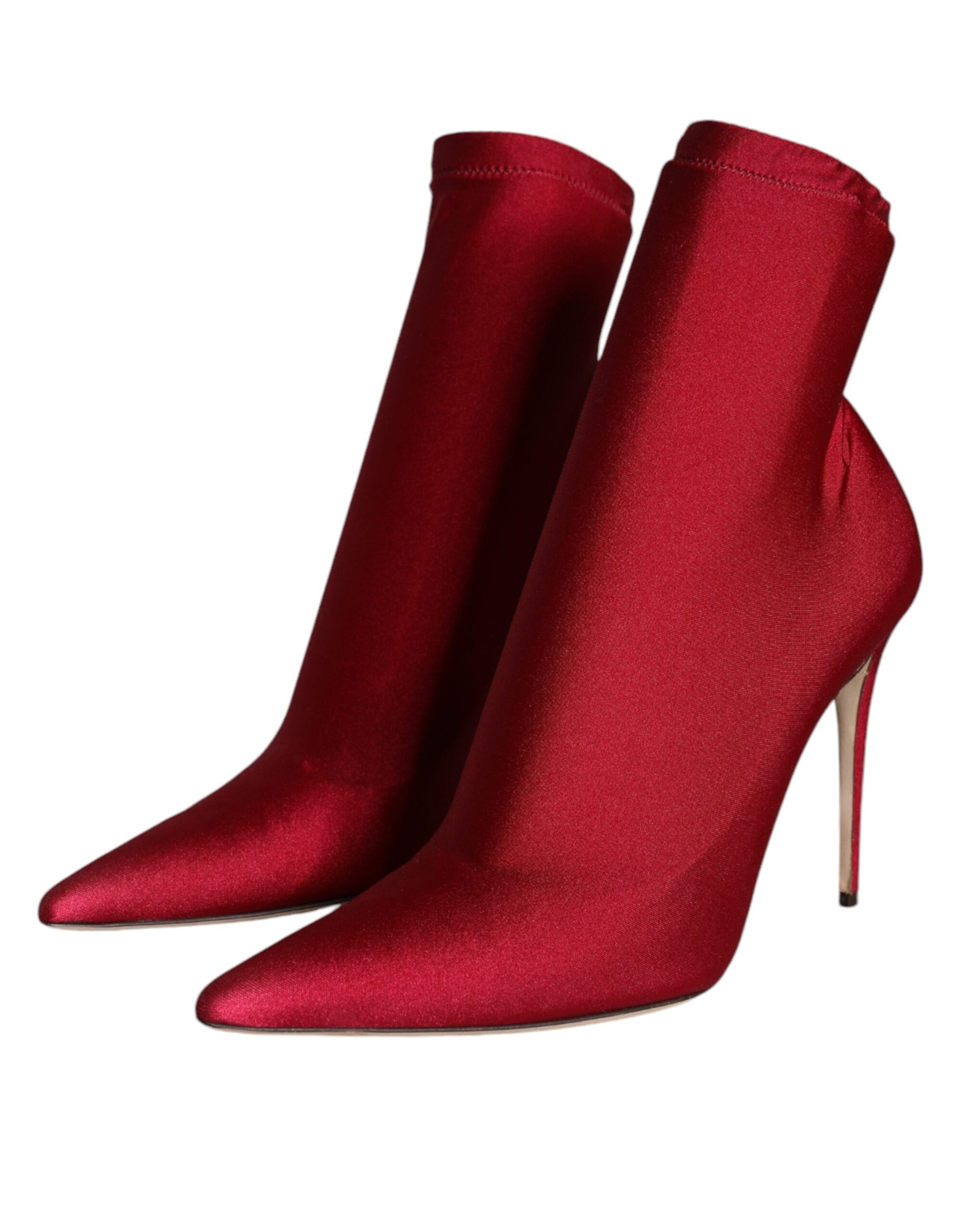 Fashionsarah.com Fashionsarah.com Dolce & Gabbana Cherry Red Stretch Stilettos Ankle Boot Shoes