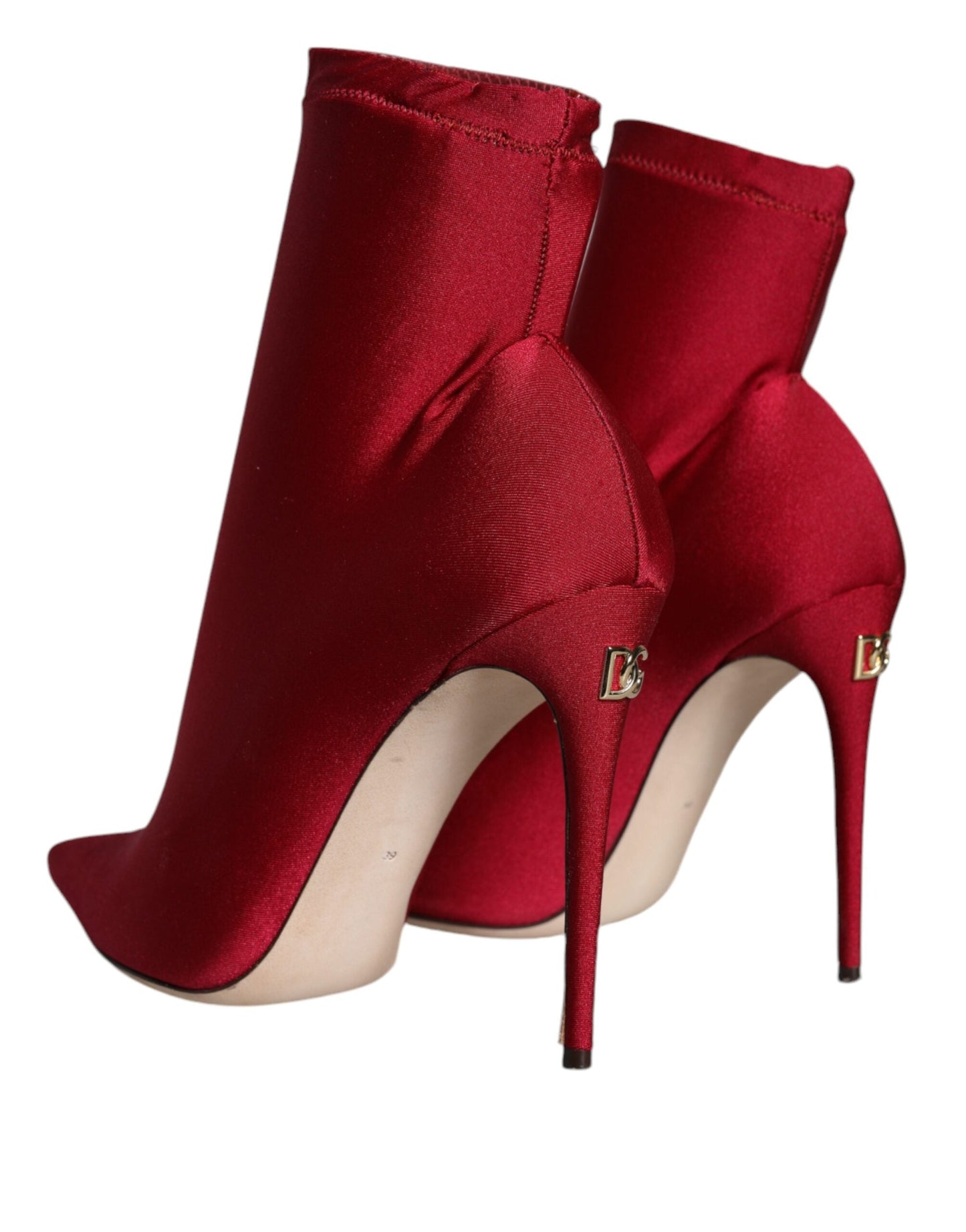 Fashionsarah.com Fashionsarah.com Dolce & Gabbana Cherry Red Stretch Stilettos Ankle Boot Shoes