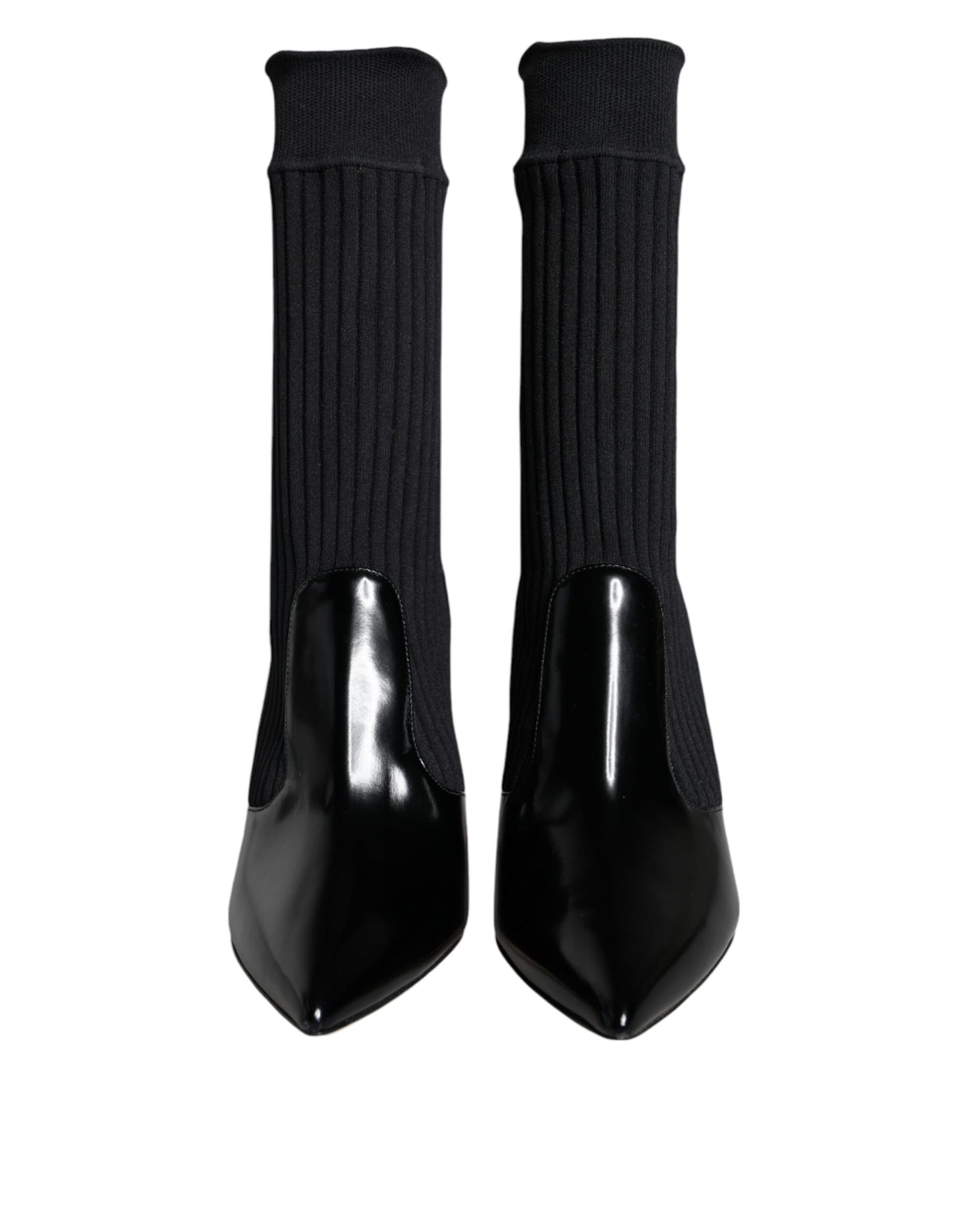 Dolce & Gabbana Black Stretch Stilettos Booties Socks Shoes | Fashionsarah.com