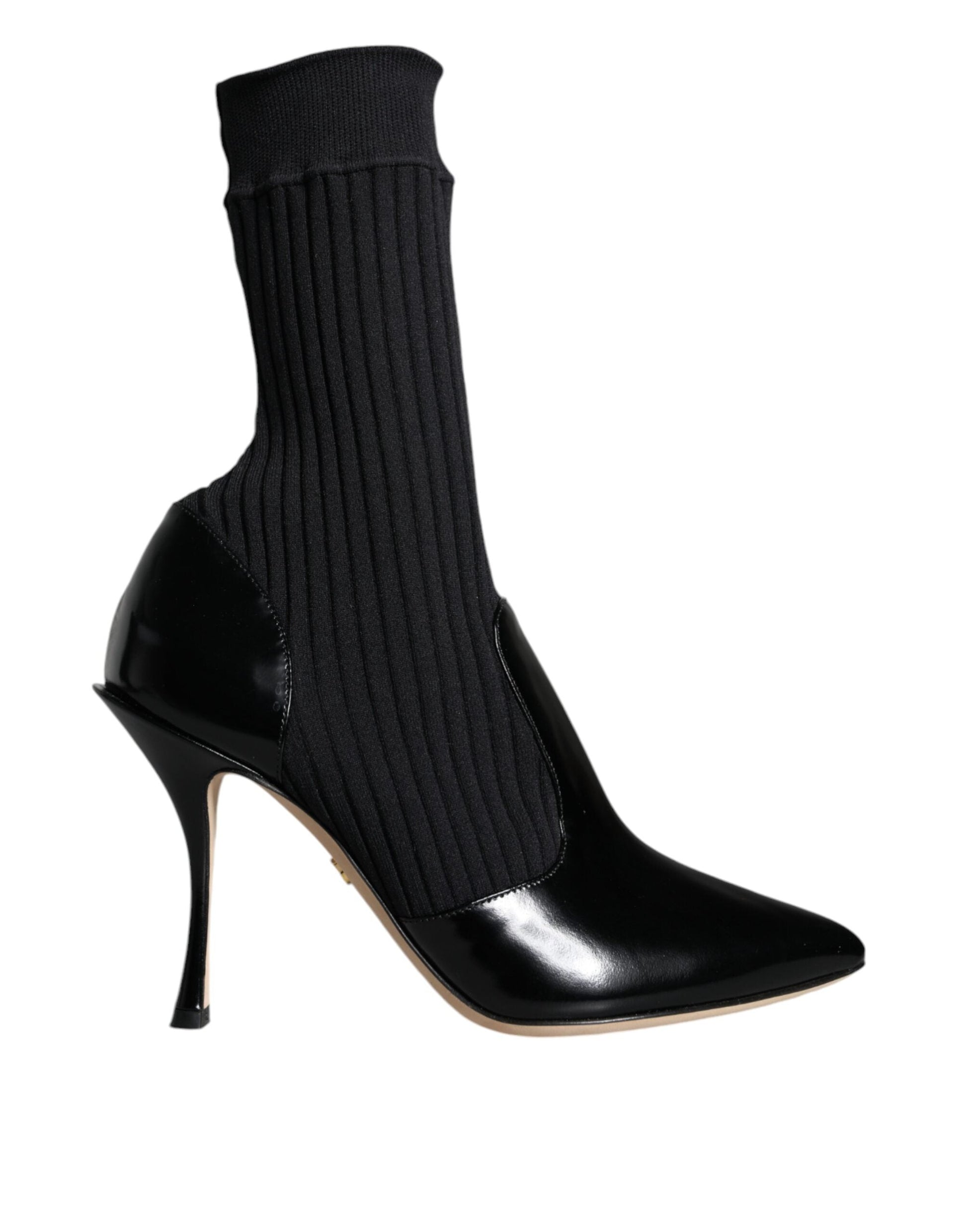 Fashionsarah.com Fashionsarah.com Dolce & Gabbana Black Stretch Stilettos Booties Socks Shoes