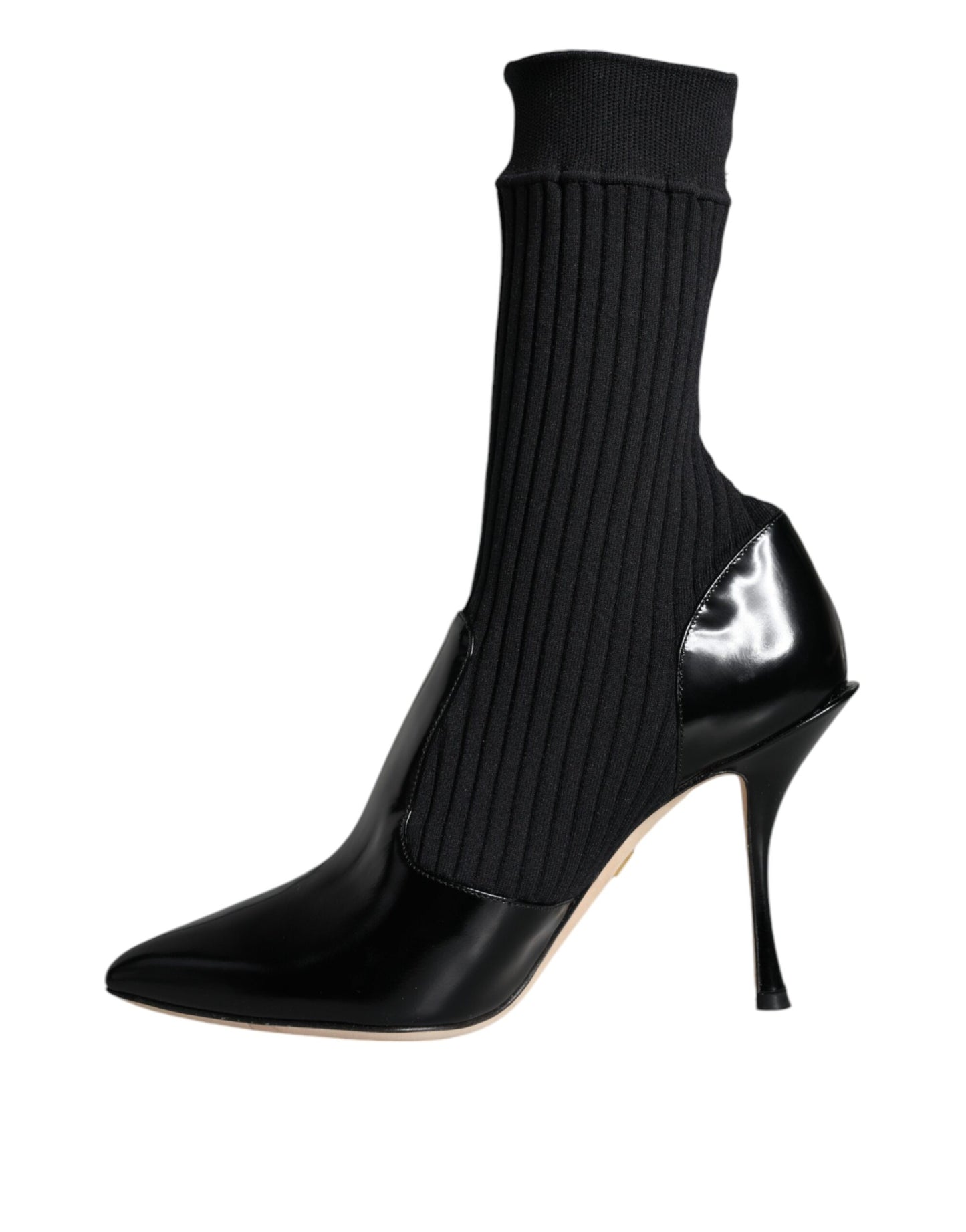 Dolce & Gabbana Black Stretch Stilettos Booties Socks Shoes | Fashionsarah.com