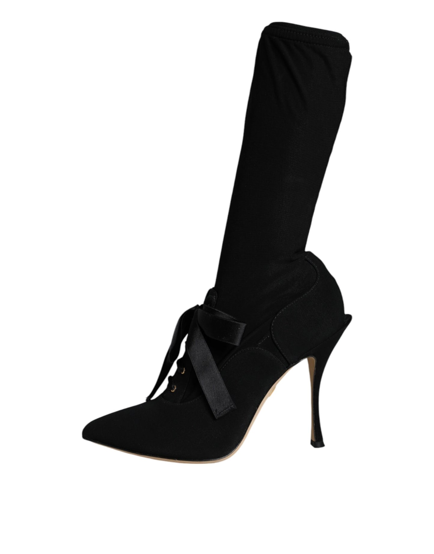 Fashionsarah.com Fashionsarah.com Dolce & Gabbana Black Stiletto Heels Mid Calf Boots Shoes