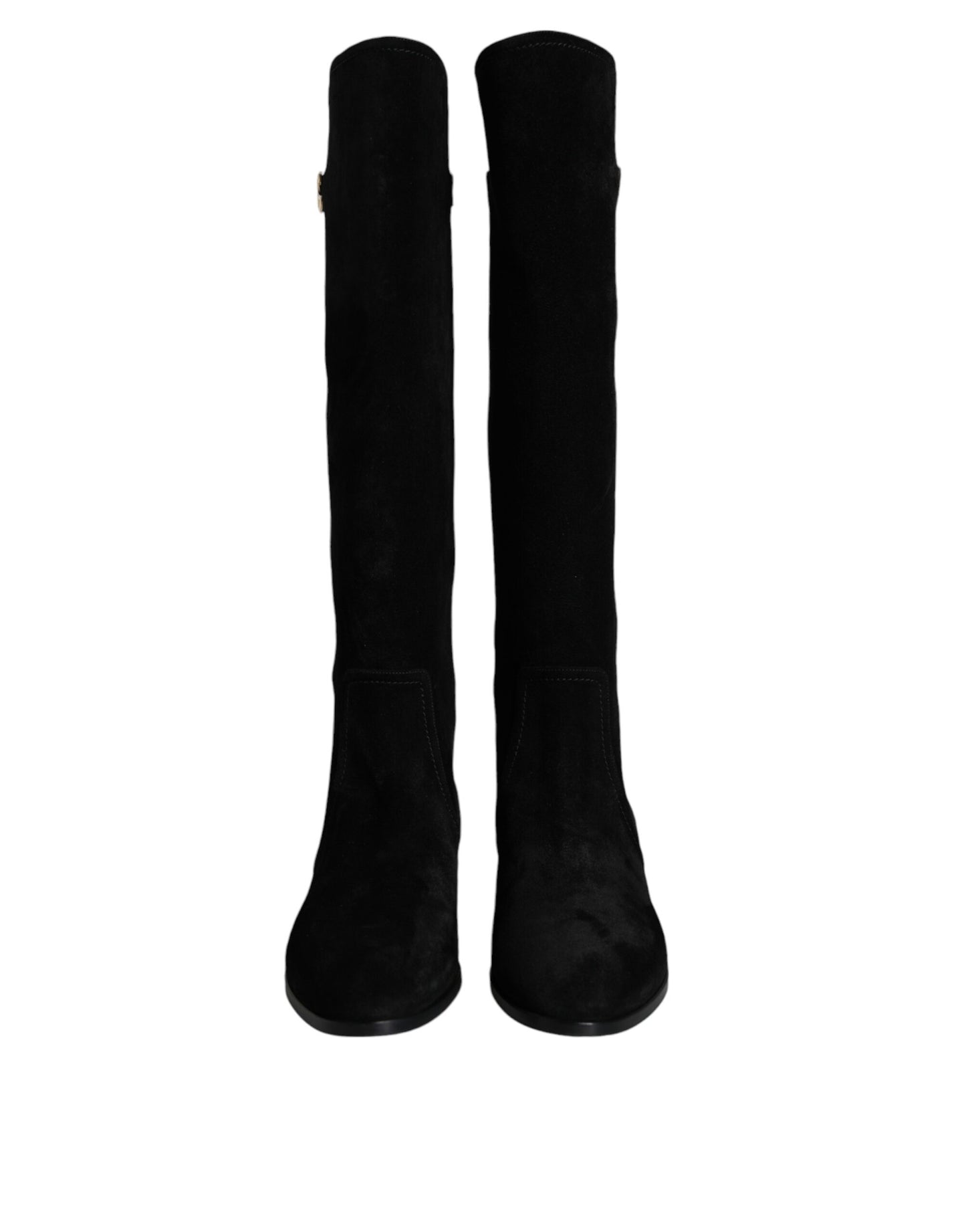 Dolce & Gabbana Black Suede Leather Knee High Boots Shoes | Fashionsarah.com